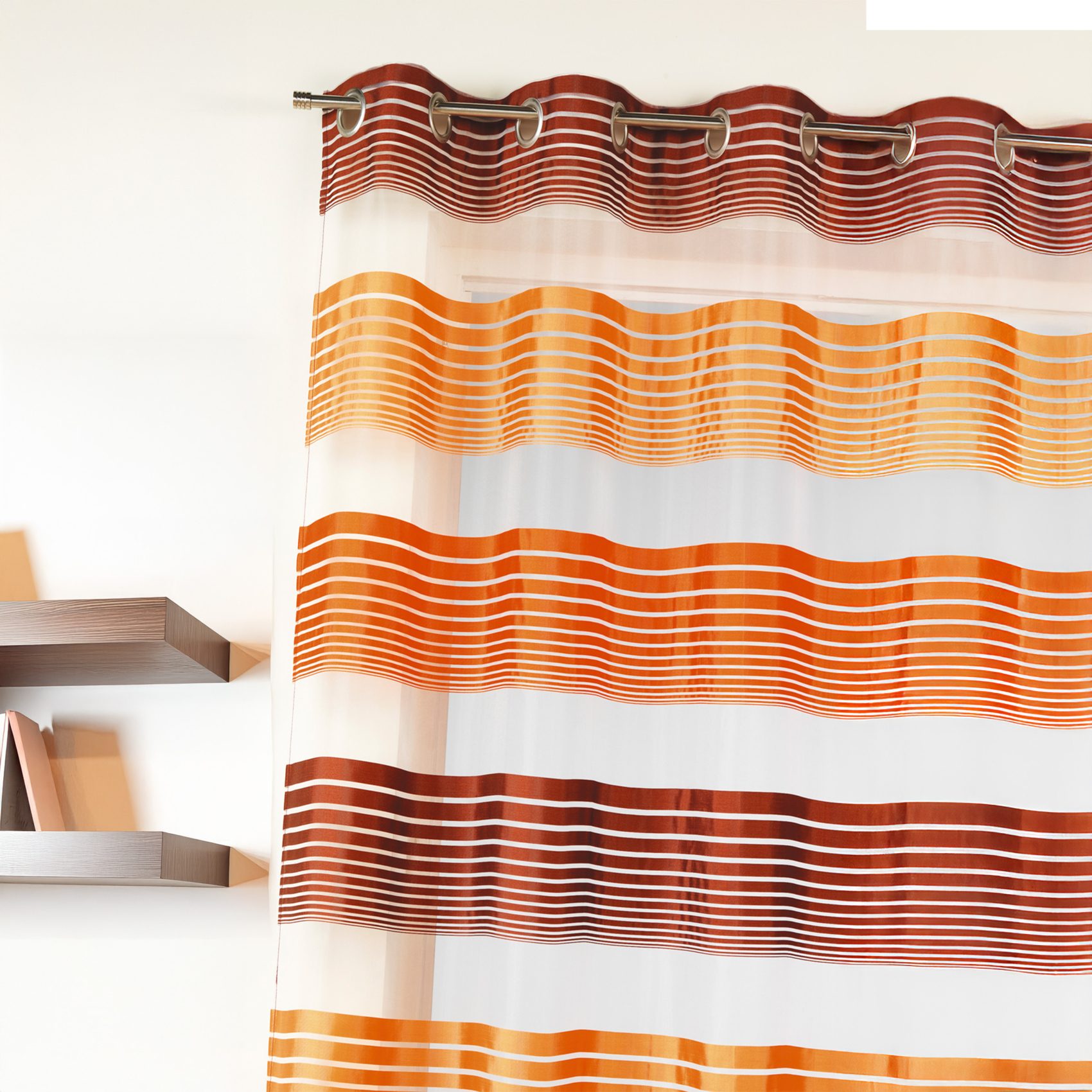 Voilage en organza à fines rayures horizontales — vue 3