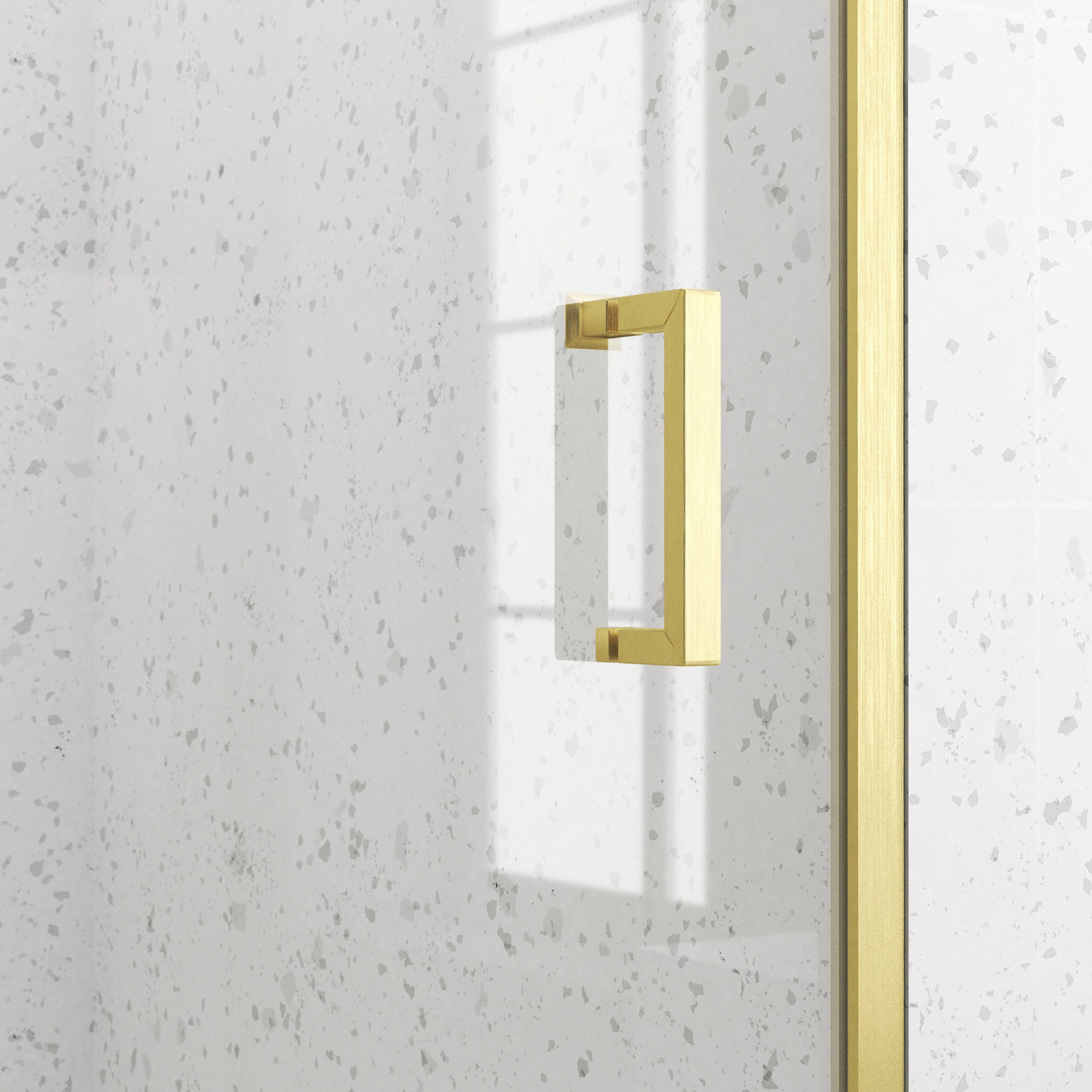 Porte de douche pivotante en or brossé — vue 4