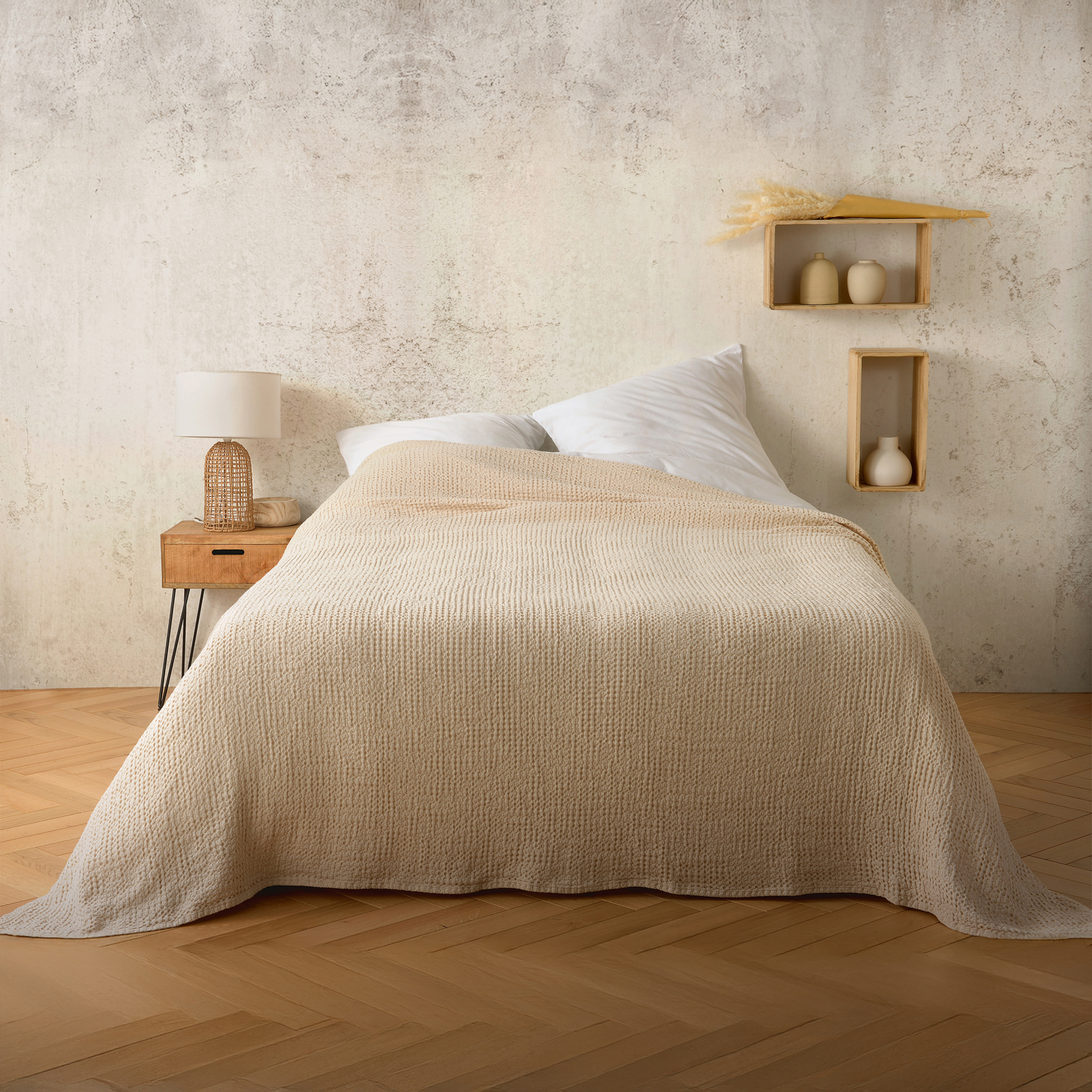 Plaid ou couvre lit 100%  coton nid d’abeille — vue 4