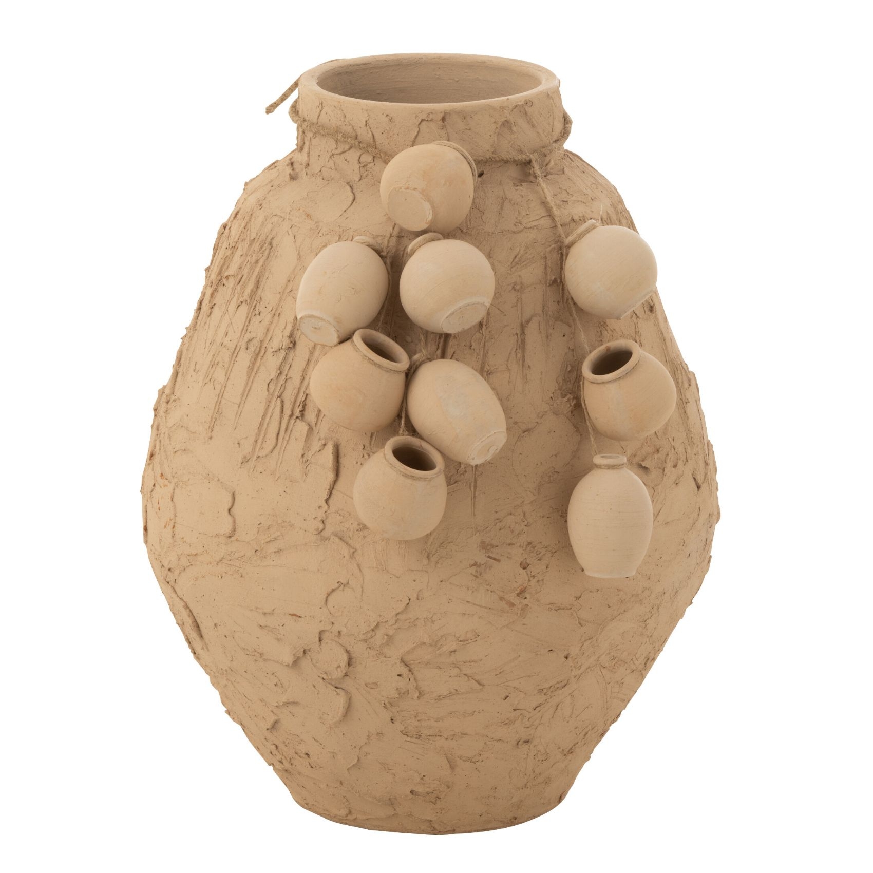 Vase décoratif texturé en papier mâché