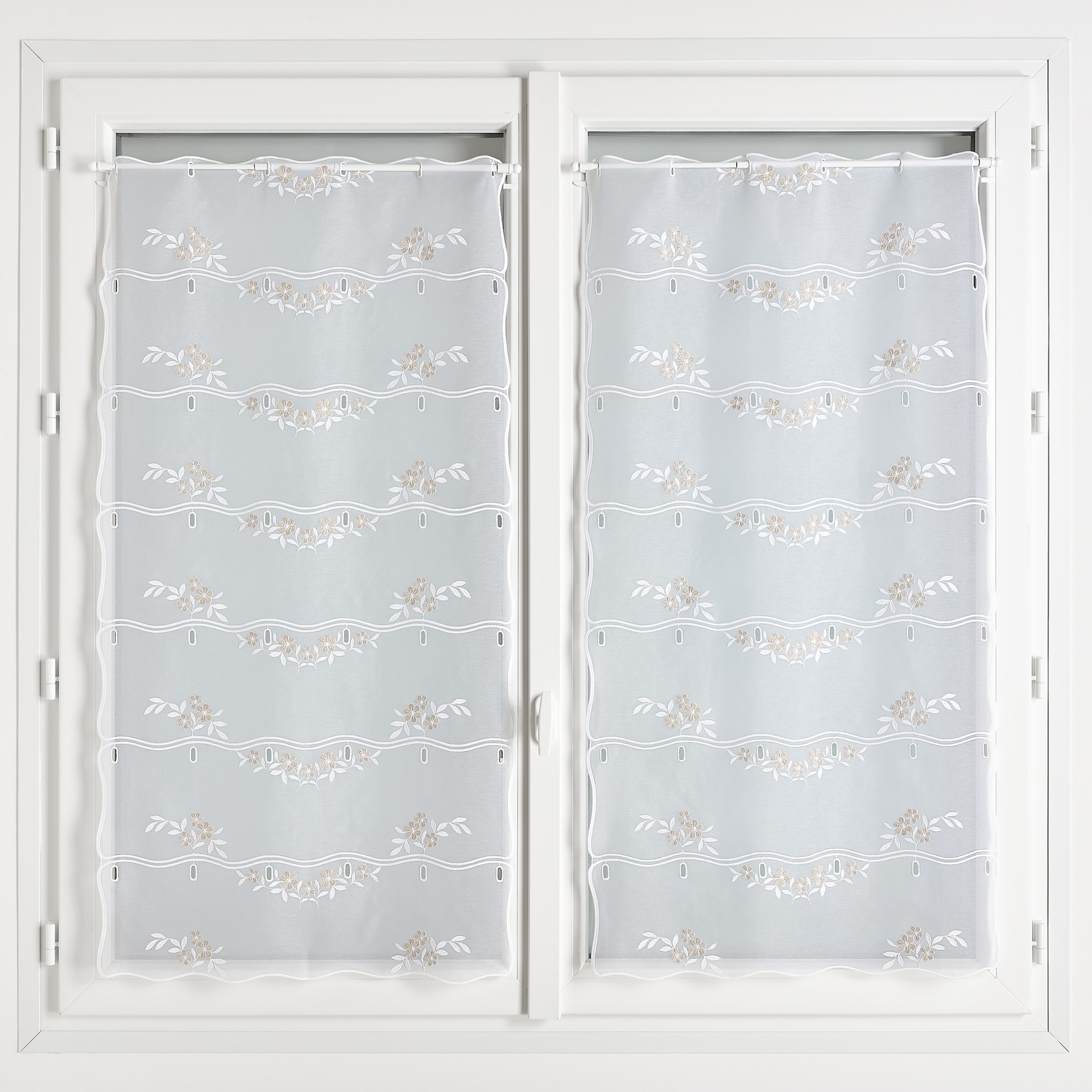 Modulable brodé avec motifs fleurs et feuilles