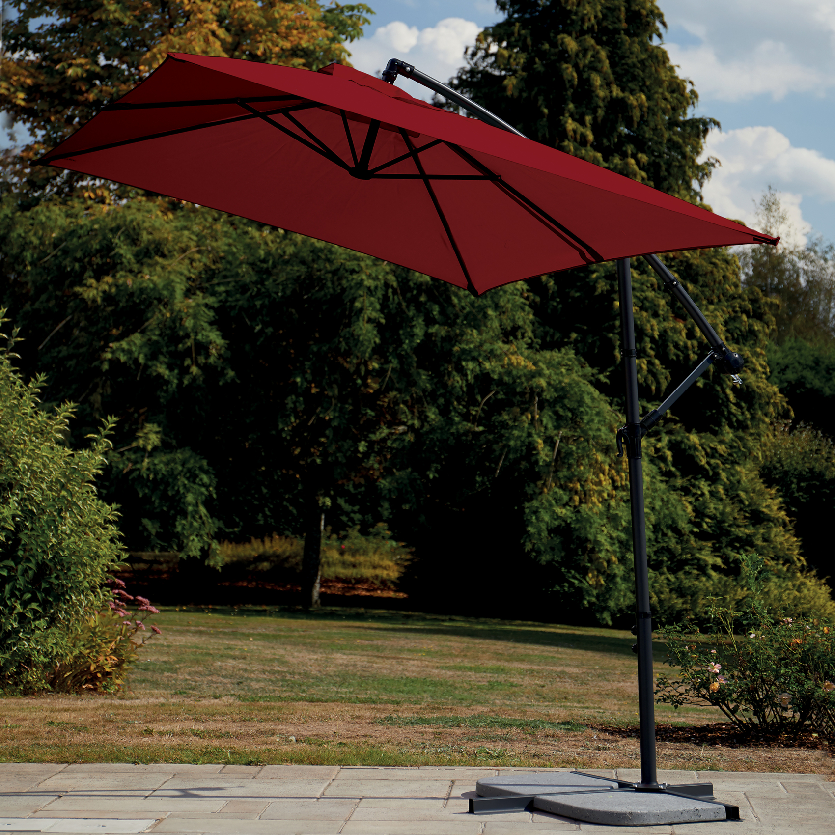 Parasol Structure Métal à Pied Déporté 3 x 2 m — vue 6