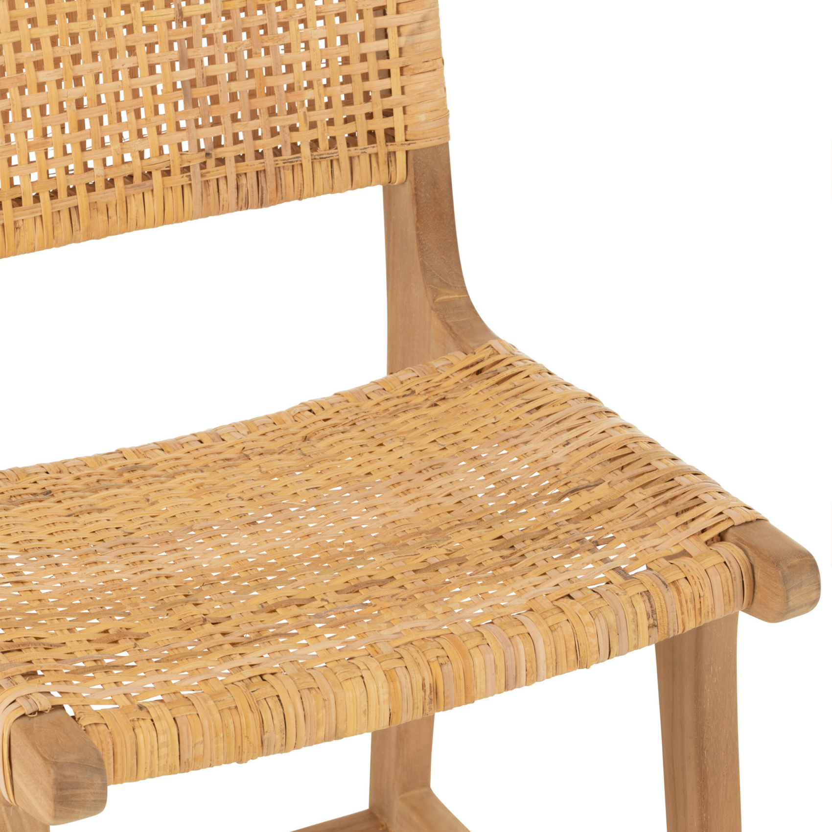 Chaise de bar en rotin et bois de teck — vue 5