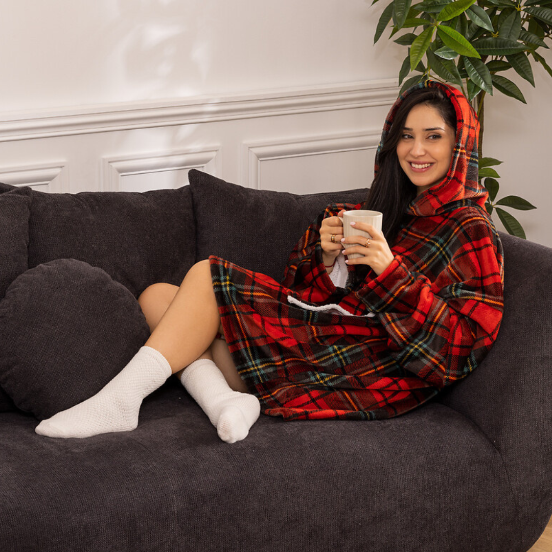 Sweat plaid à capuche — vue 4