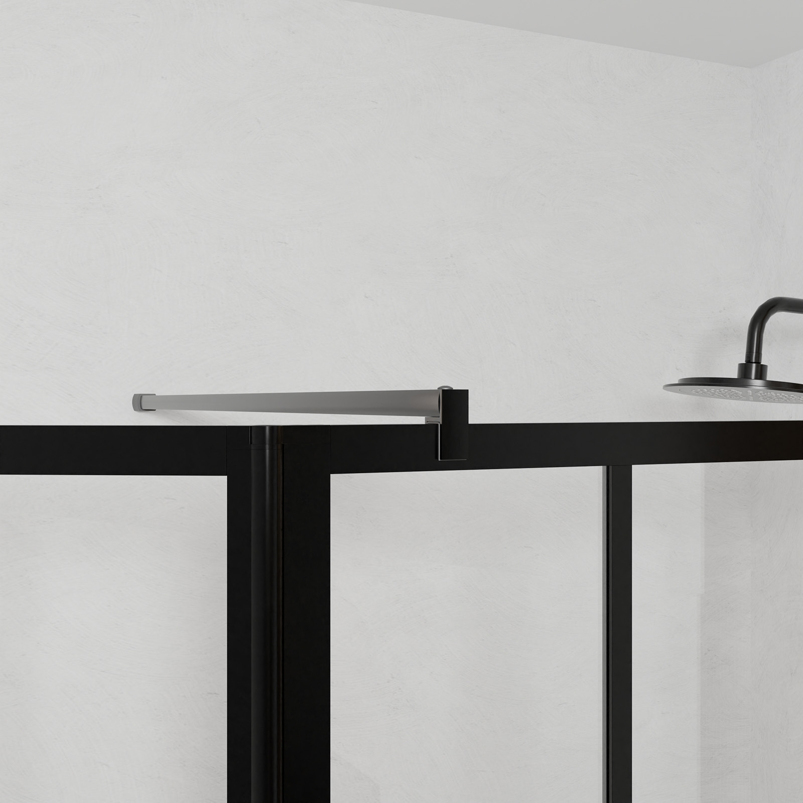 Paroi de douche verrière avec volet pivotant en verre trempé 5 mm — vue 3