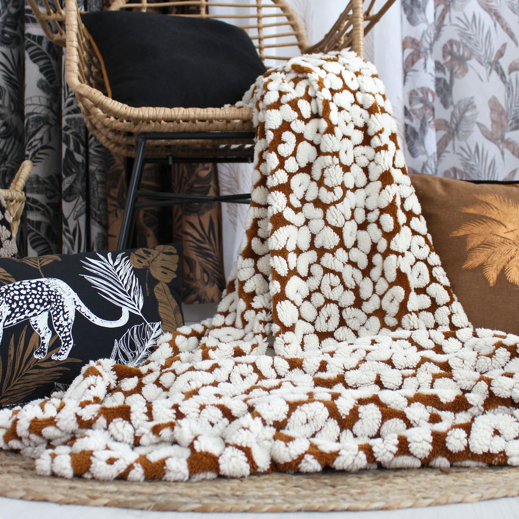 Plaid jacquard à motif léopard — vue 5