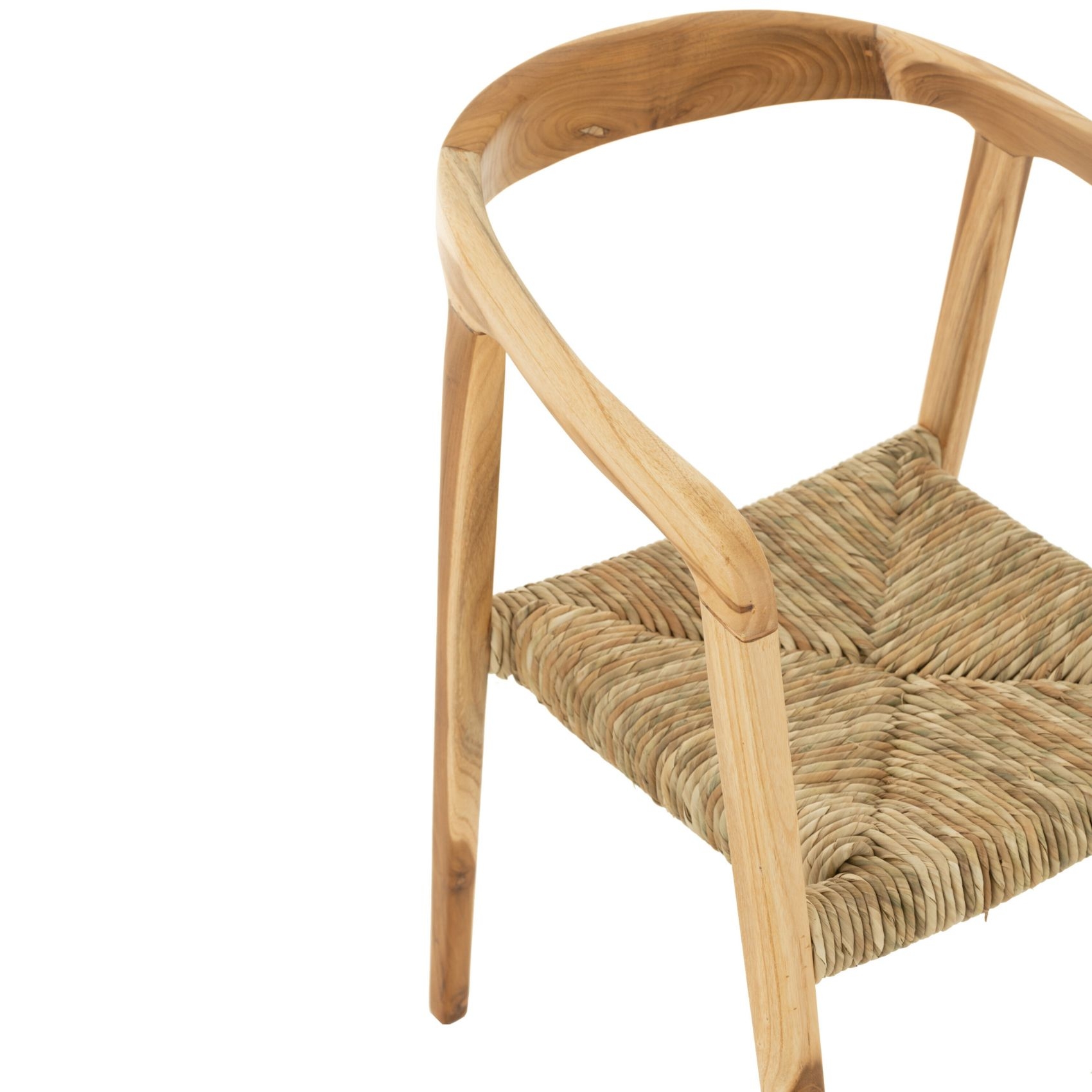 Chaise en bois de teck et paille — vue 6