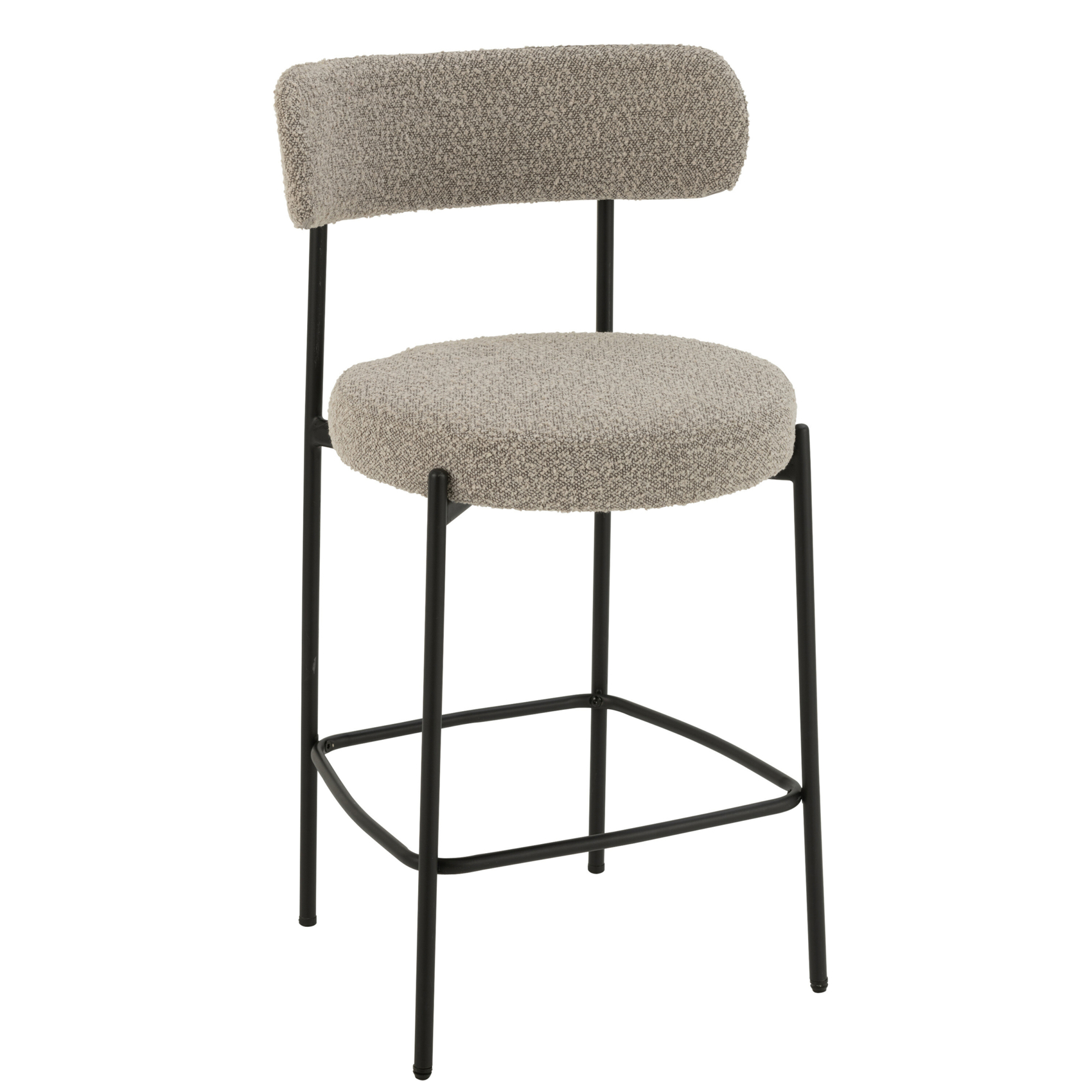 Chaise de bar en métal et tissu bouclette