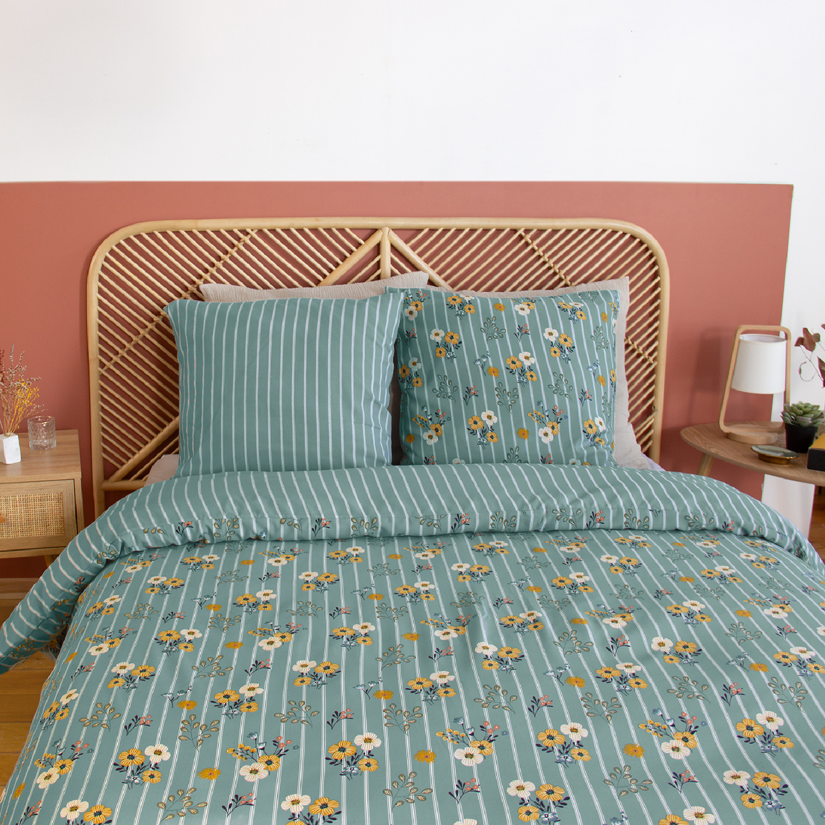 Parure de lit 3 pièces motif bouquets floraux — vue 4