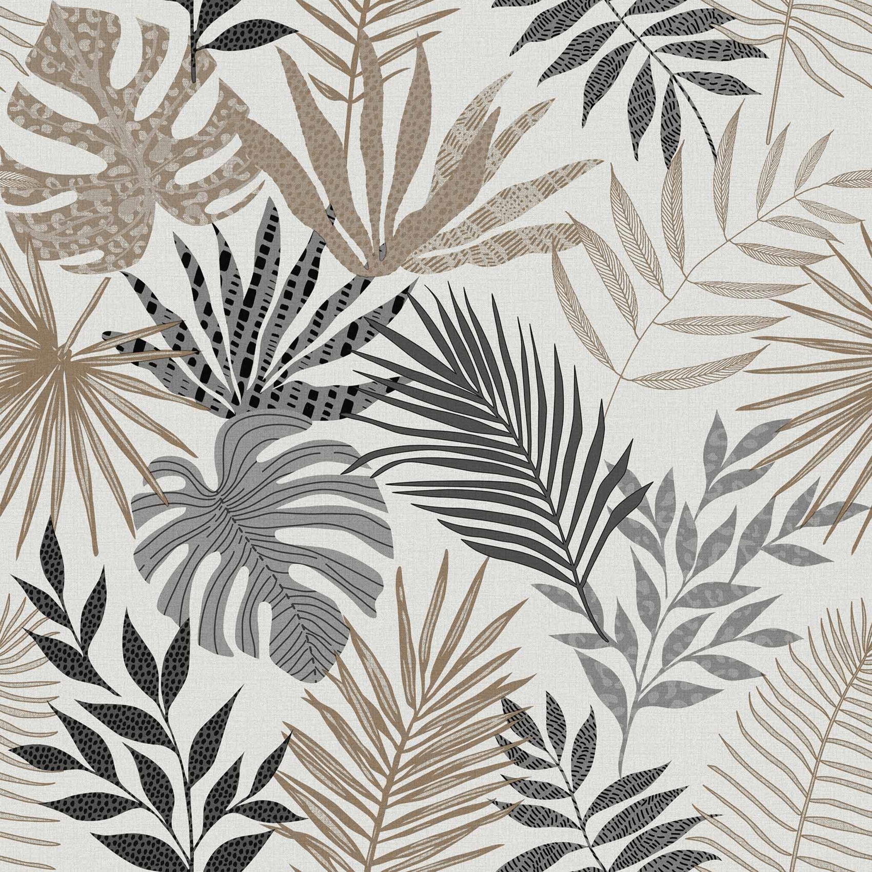 Toile cirée texturée motif feuillage pailleté sur mesure