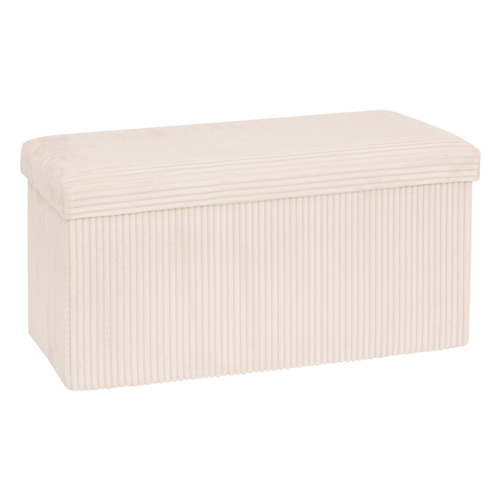 Pouf pliable double effet velours côtelé avec rangement intégré