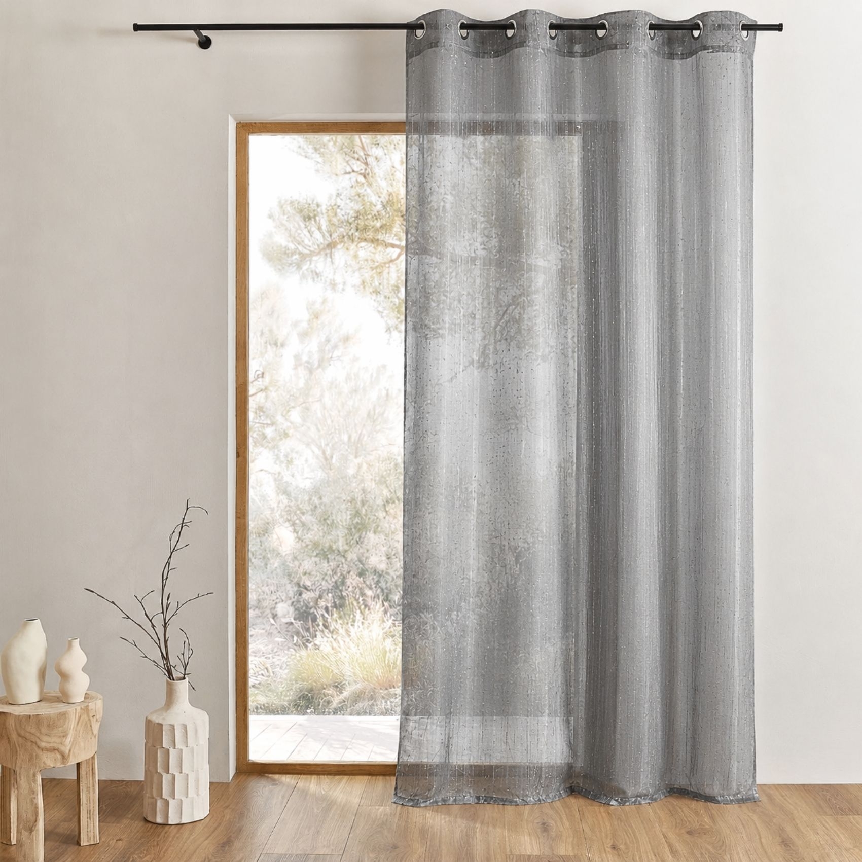 Voilage organza à gouttes métalliques