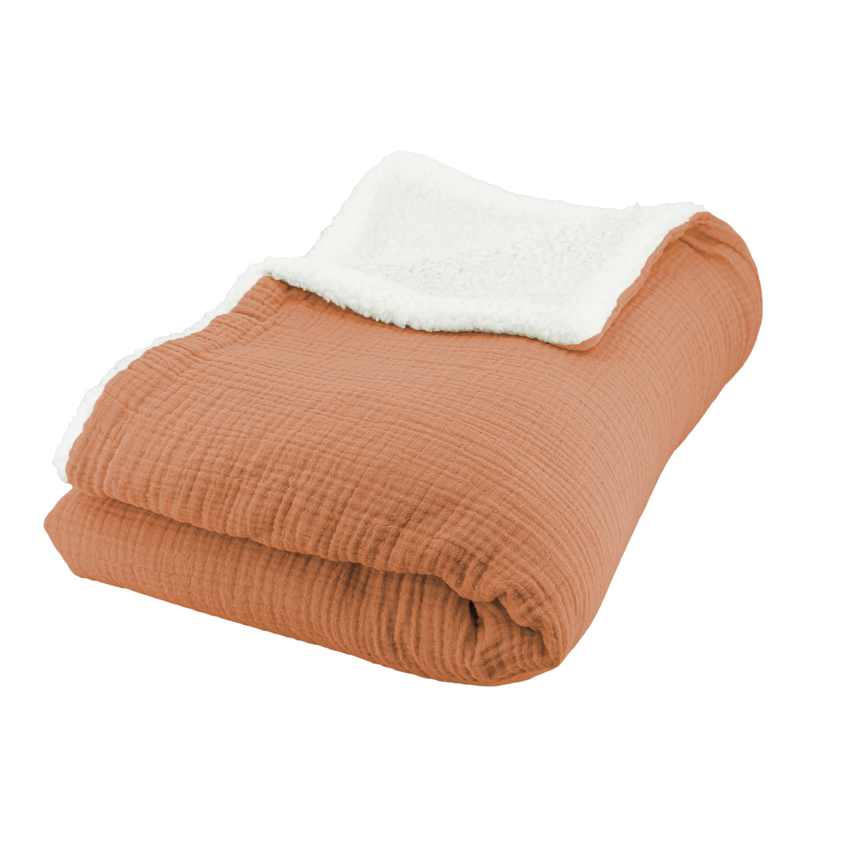 Plaid sherpa et gaze de coton — vue 3