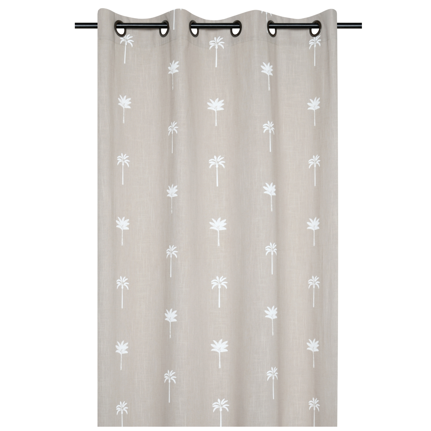 Rideau motifs palmier brodés