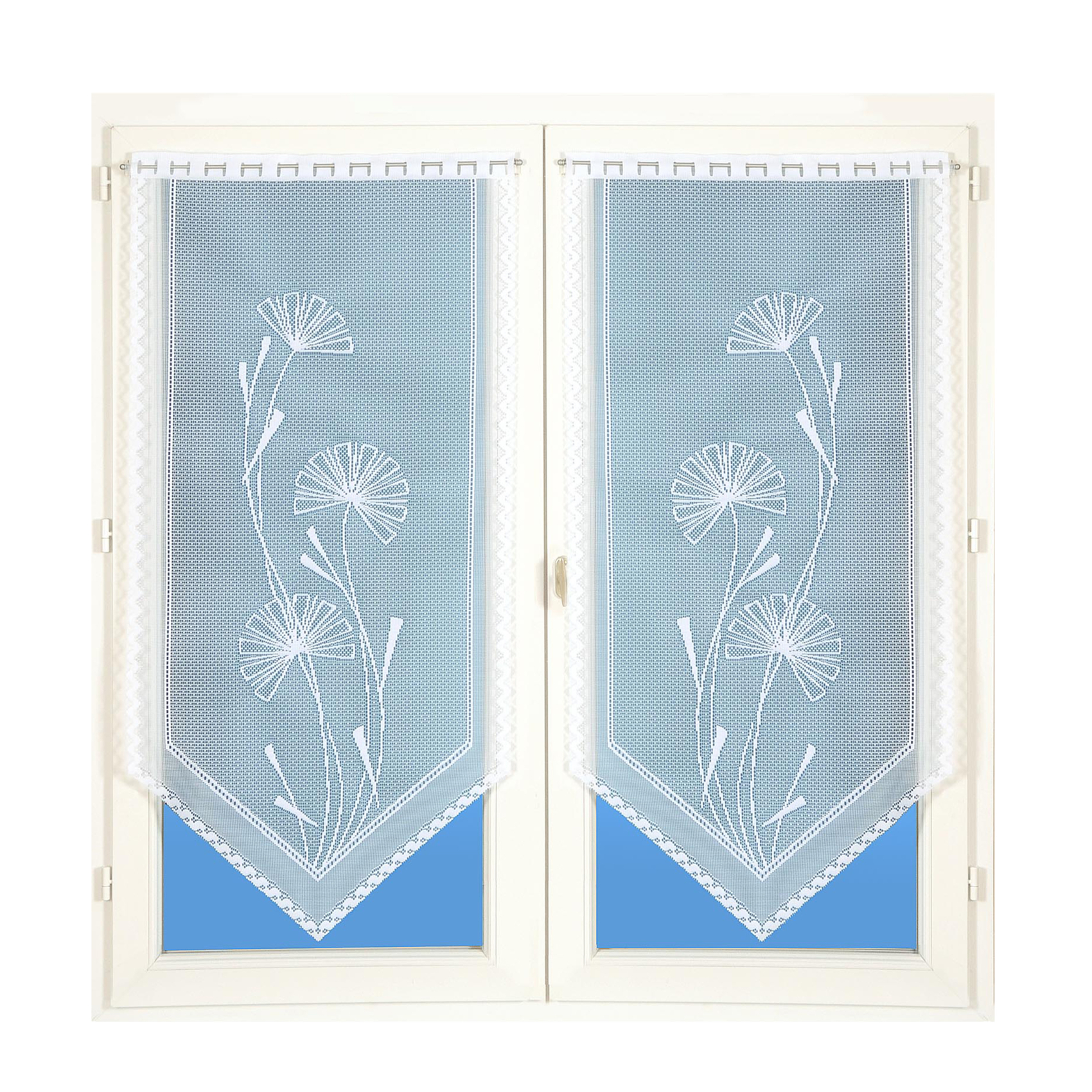 Paire de vitrages base découpée dentelle — vue 3