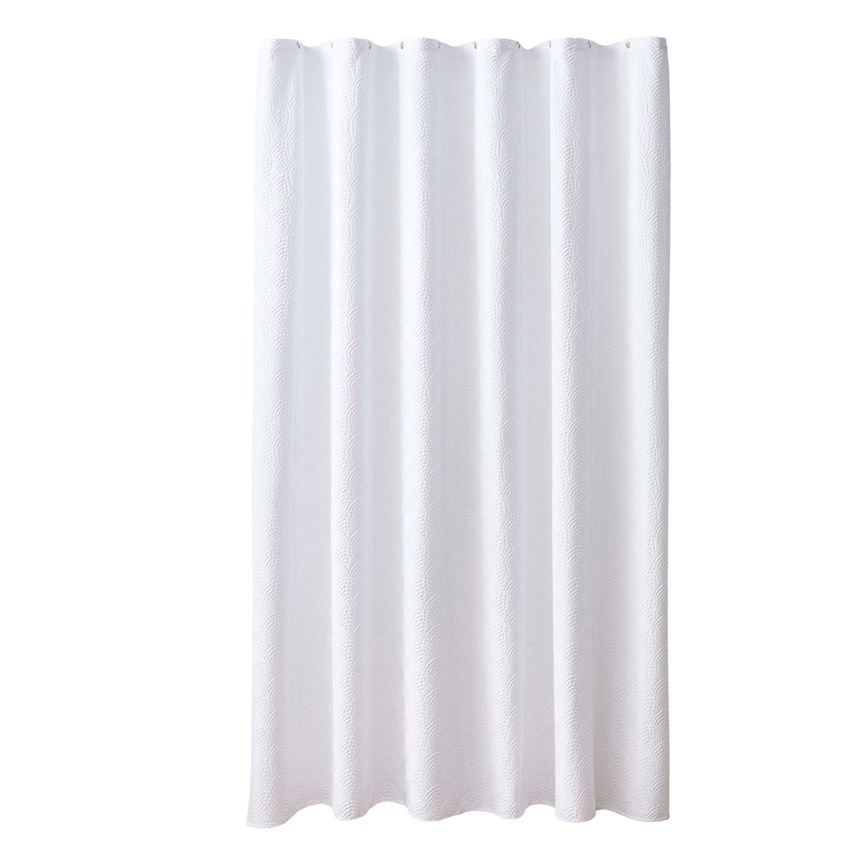 Rideau de douche gaufré en microfibre avec crochets