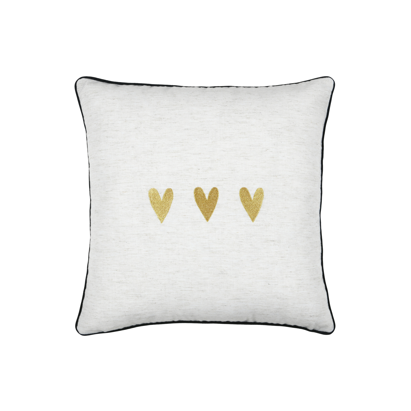 Coussin carré en polylin à motif cœur