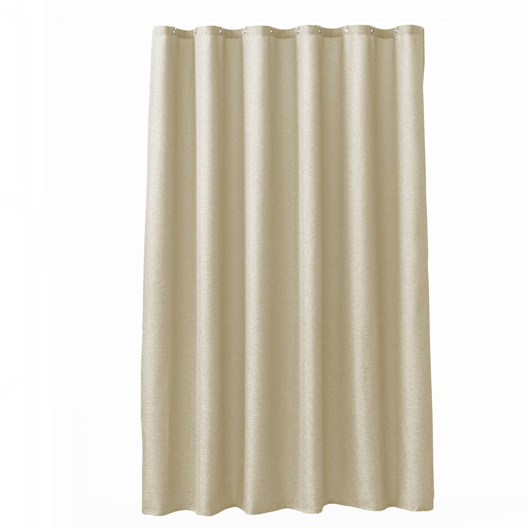 Rideau de douche uni aspect chambray avec crochets