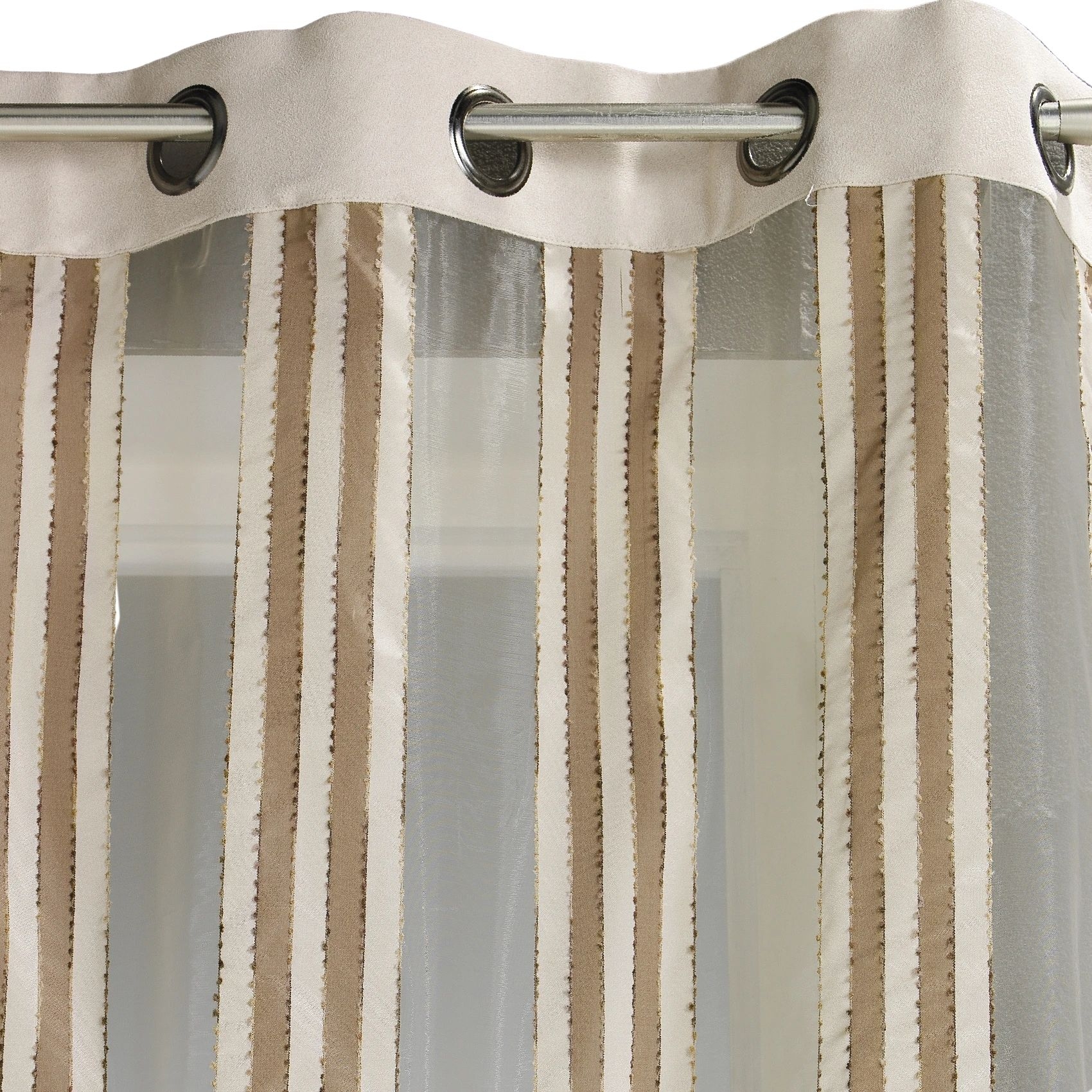 Voilage organza transparent à rayures verticales — vue 4