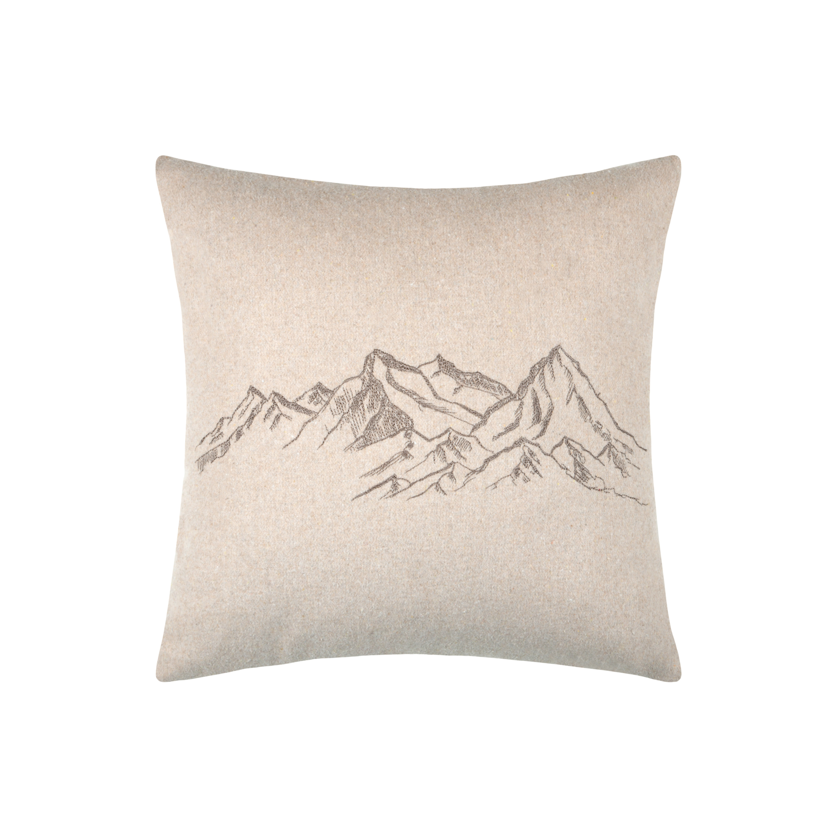 Coussin décoratif à motif montagnes brodé
