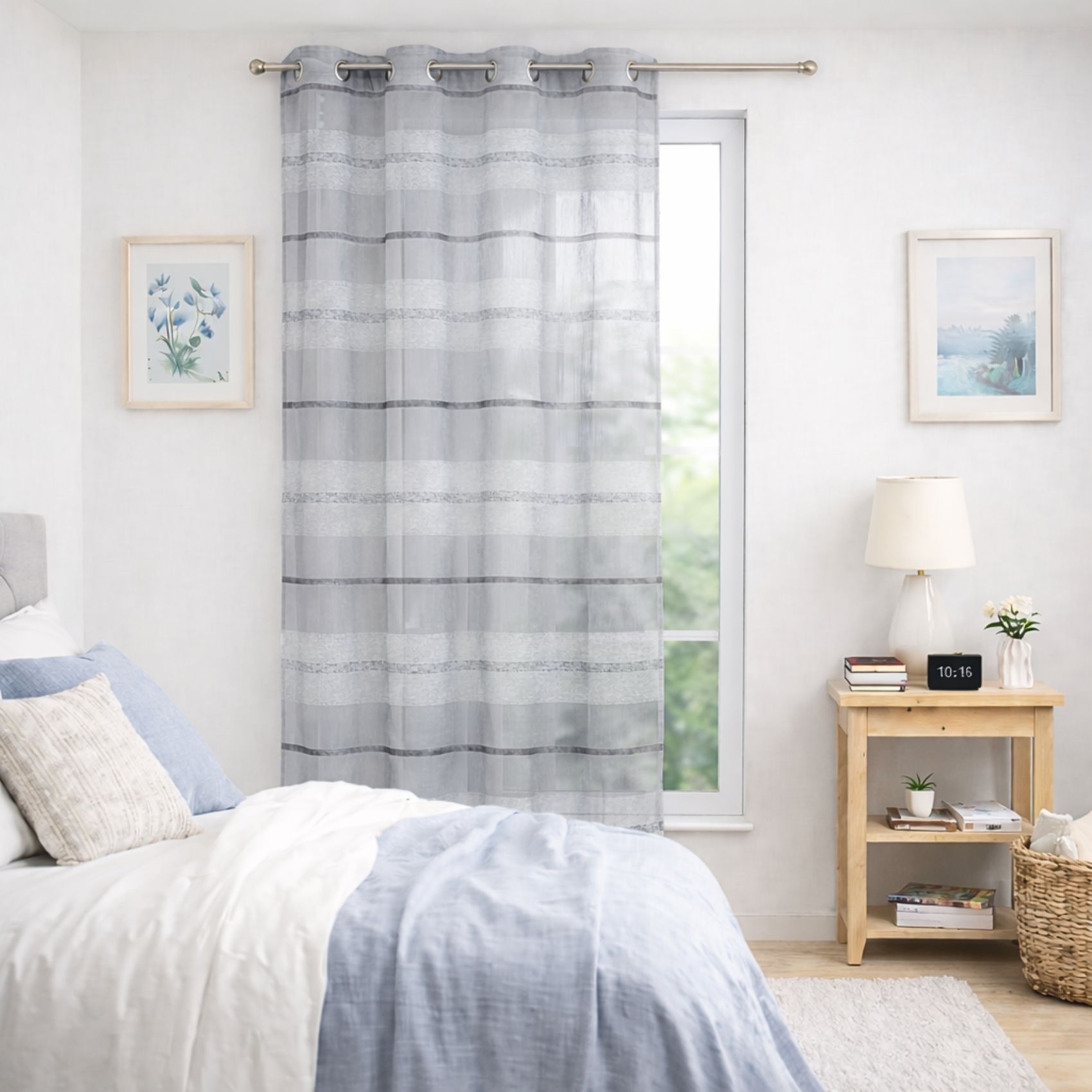 Voilage coloré rayures horizontales — vue 5