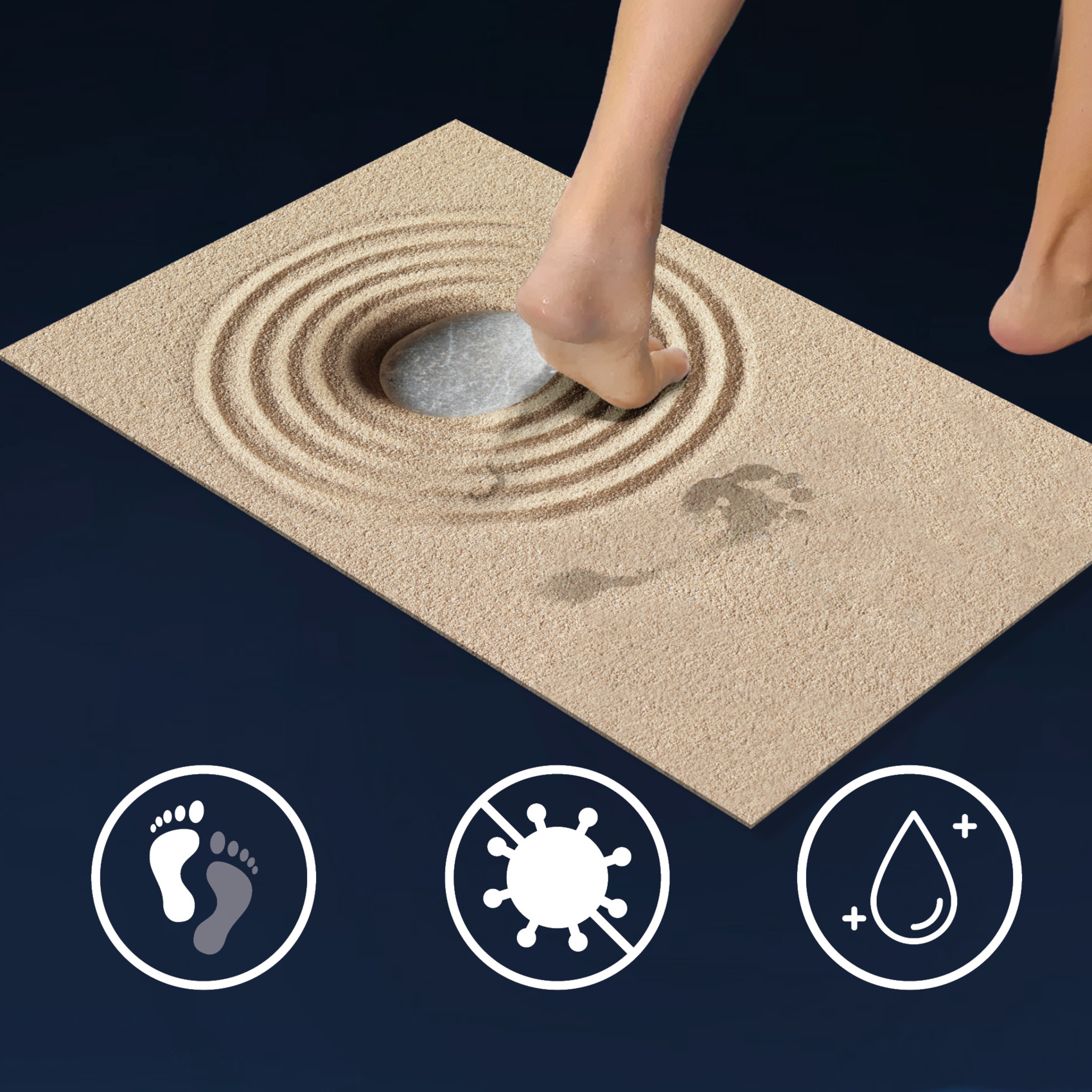 Tapis de bain ultra-absorbant imprimé sable antidérapant — vue 5