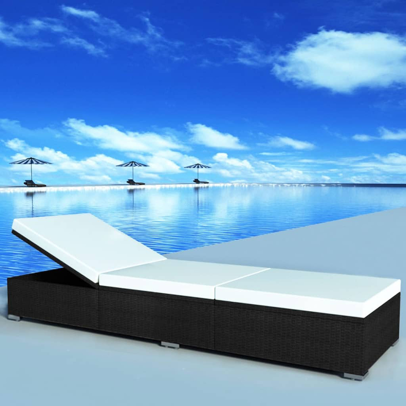 2 chaises longues en résine tressée avec coussins — vue 5