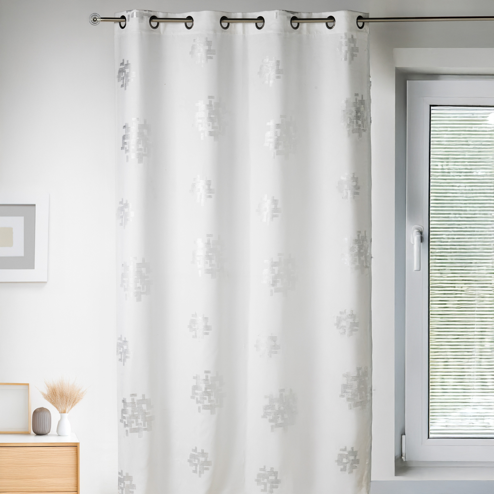 Rideau d'ameublement imprimés motifs Argent