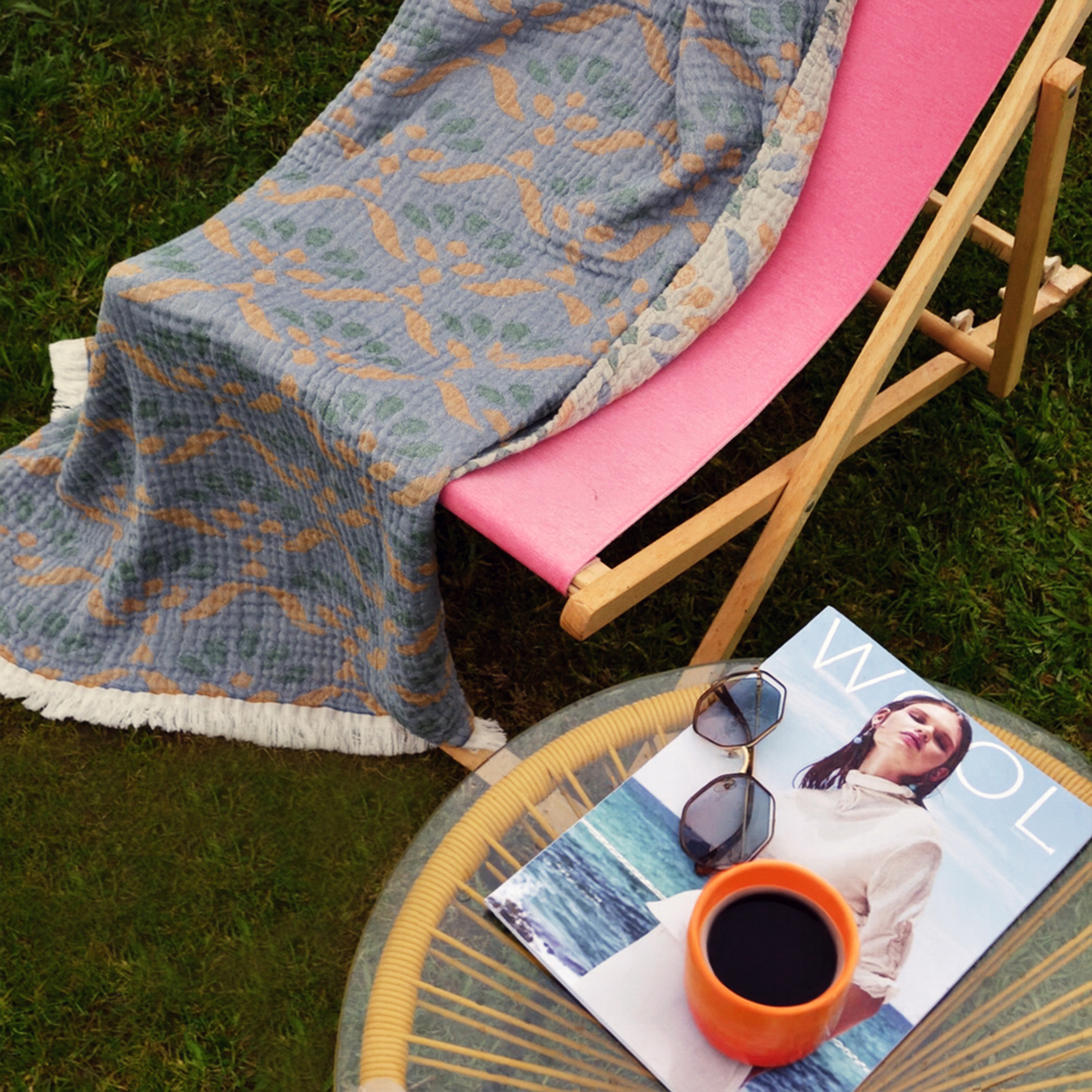 Plaid en gaze de coton lavée à motif végétal — vue 4