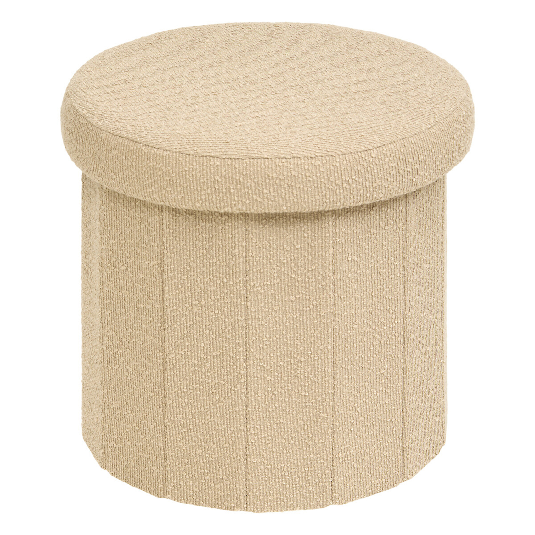 Pouf coffre pliable en bouclette