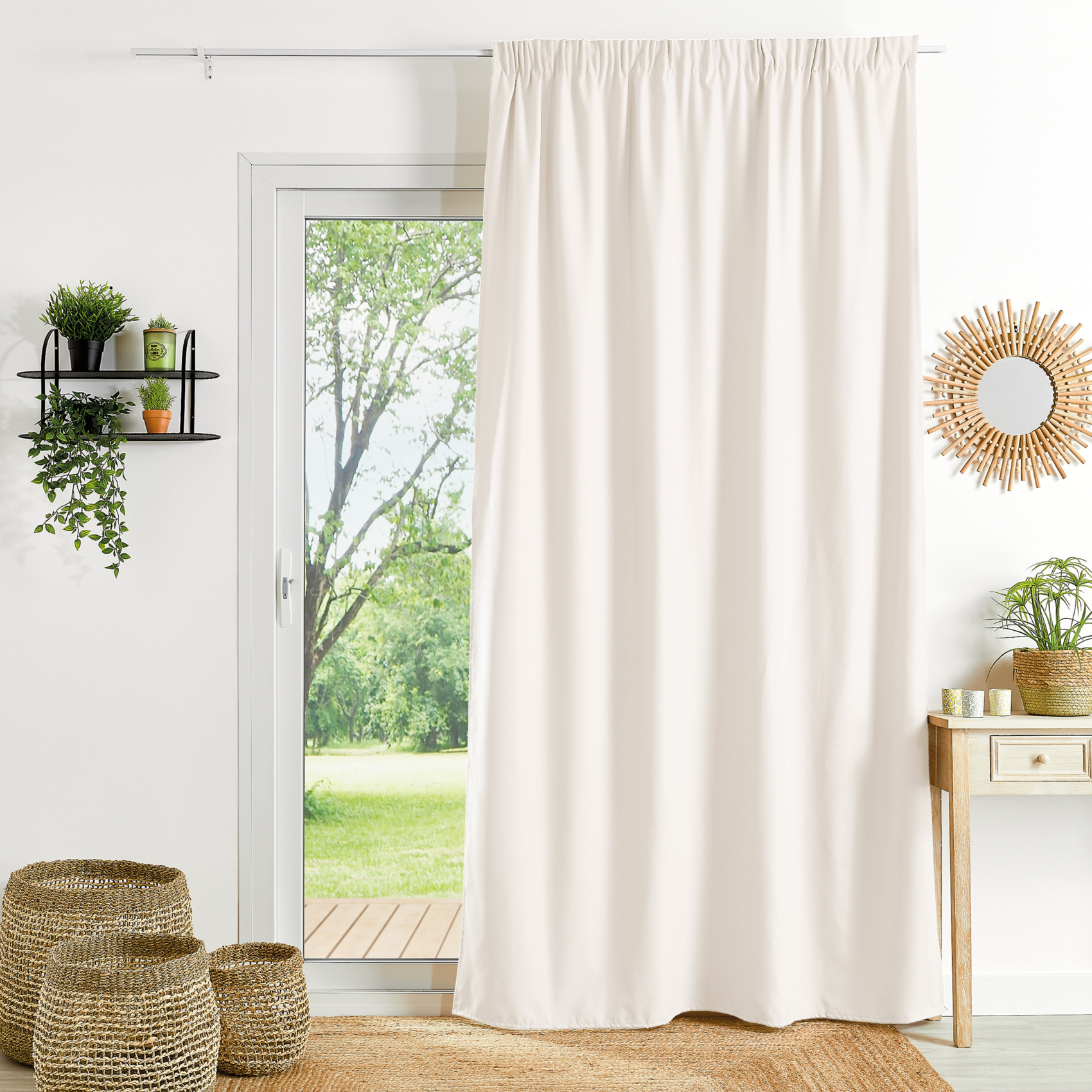 Rideau ignifugé M1 galon fronceur