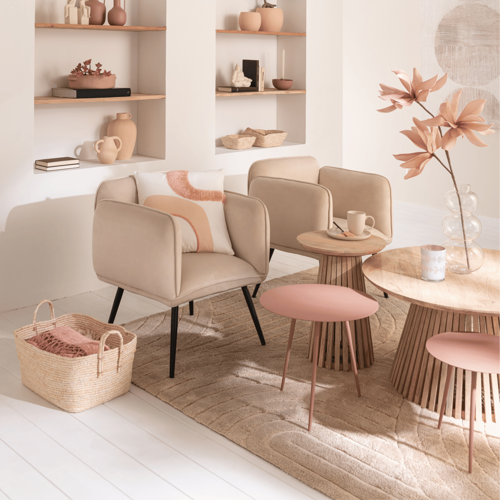 Table basse large en bois de manguier naturel — vue 4