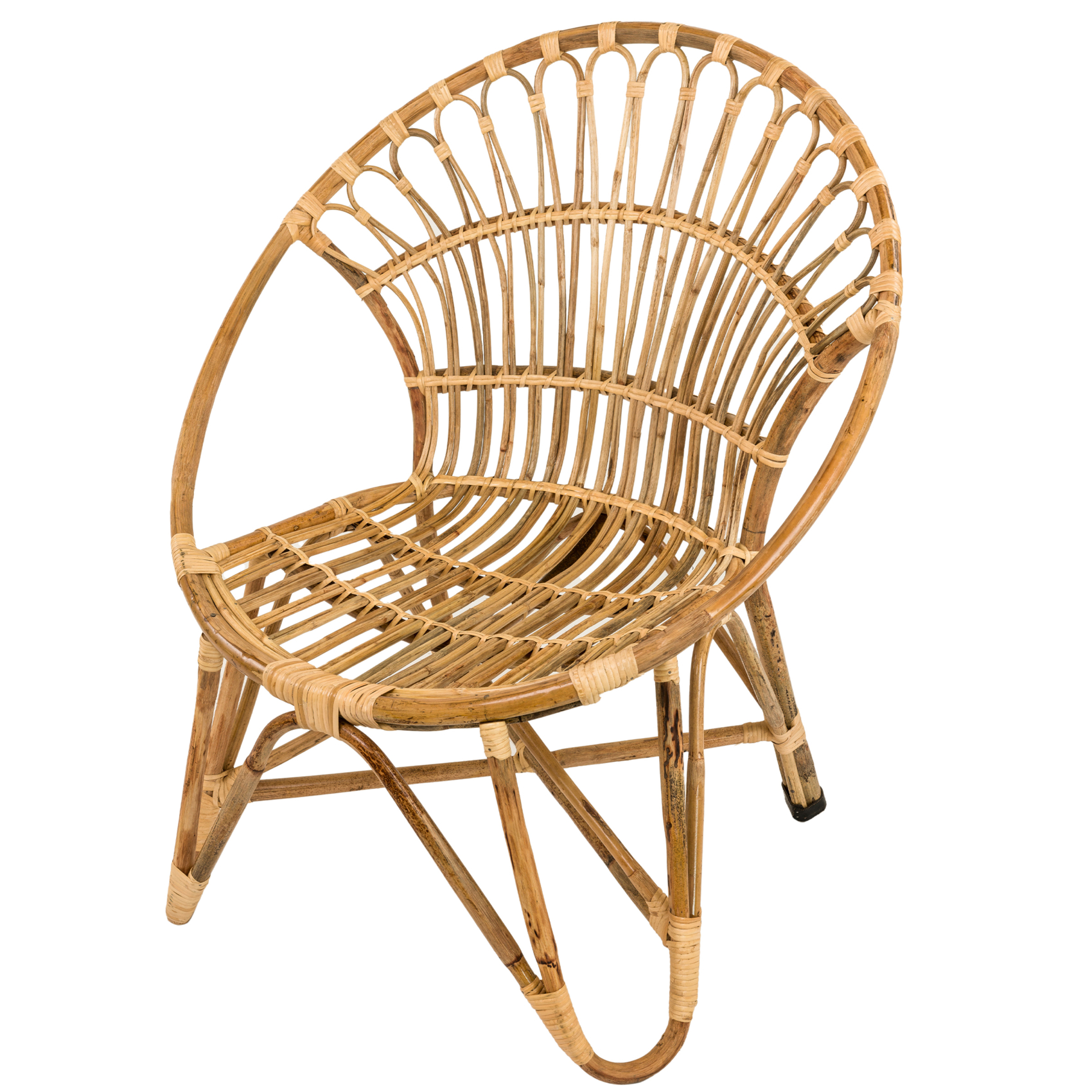 Fauteuil de jardin rond en rotin tressé — vue 4