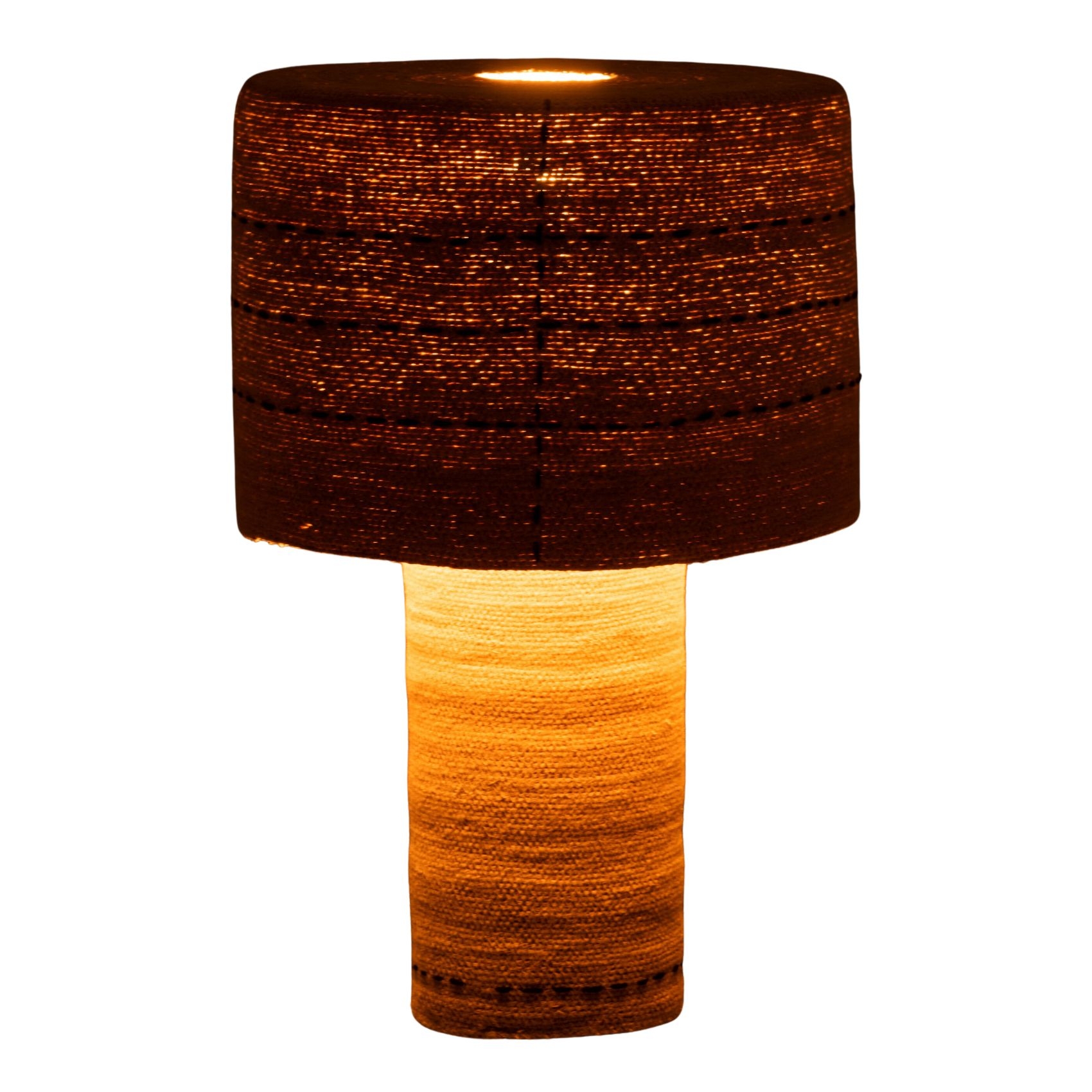 Lampe à poser pontillés en jonc de mer naturel — vue 4