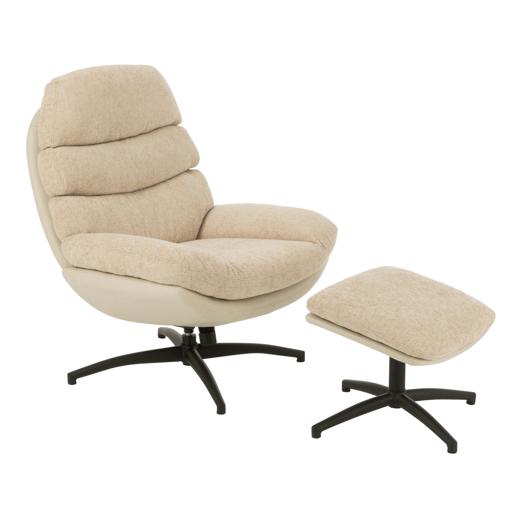 Fauteuil relax pivotant et repose pied