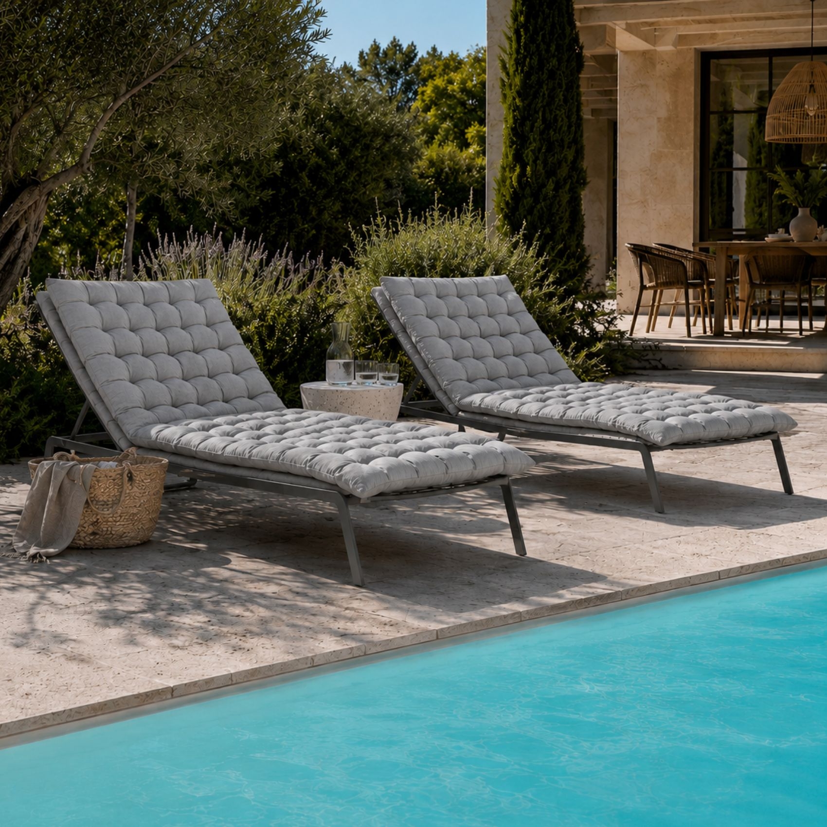 Matelas bain de soleil matelassé coton lavé — vue 4