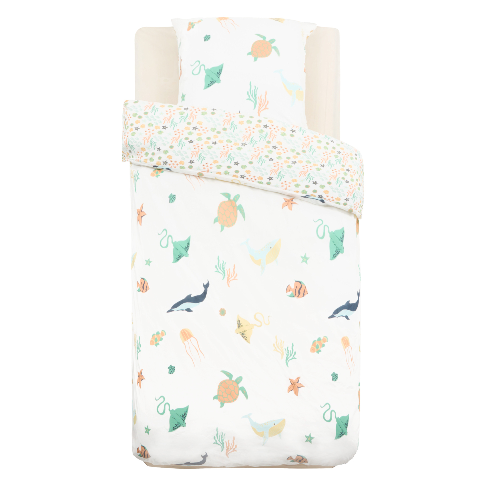 Parure de lit 2 pièces mer housse + taie