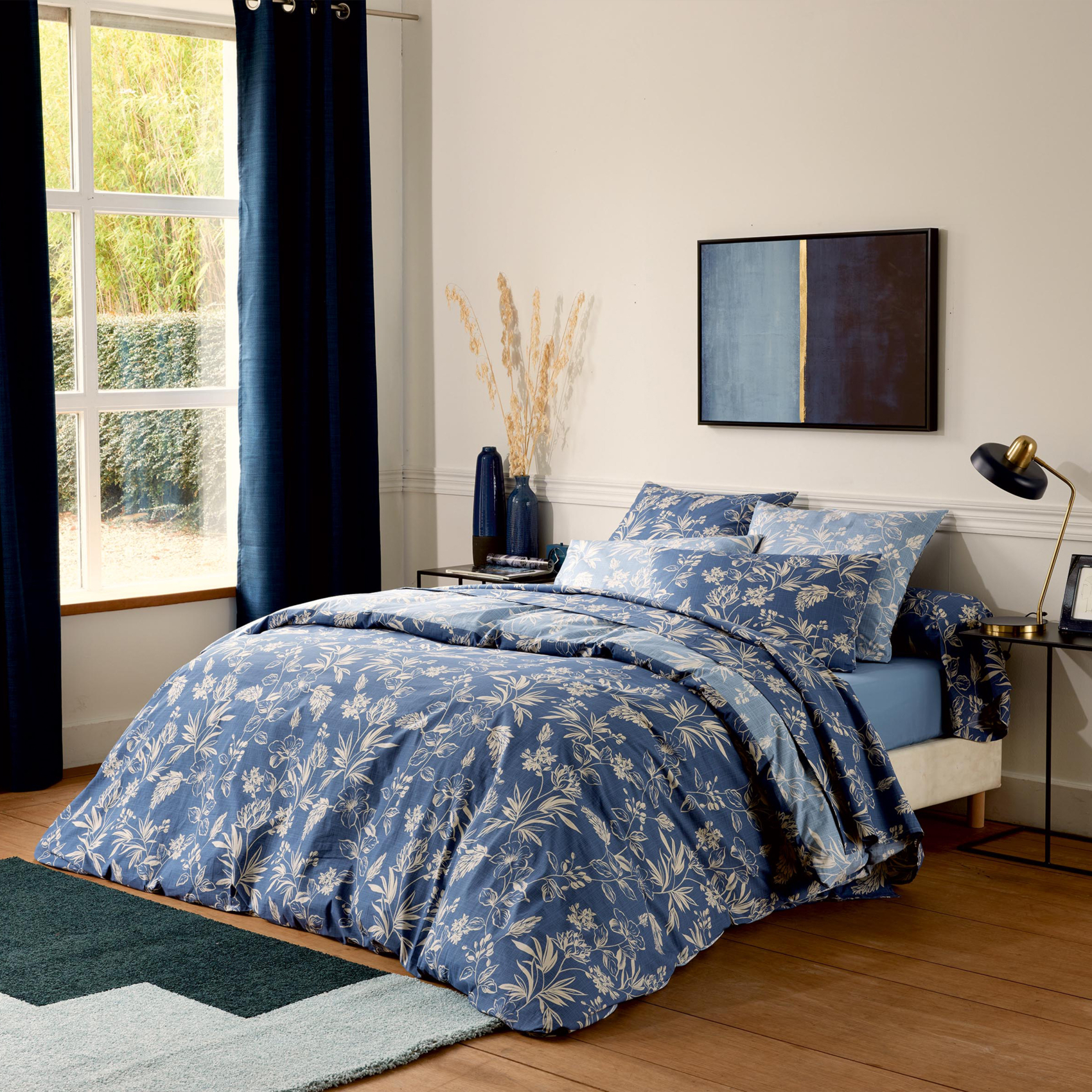 Parure de lit 3 pièces percale de coton végétal housse de couette + taies — vue 5