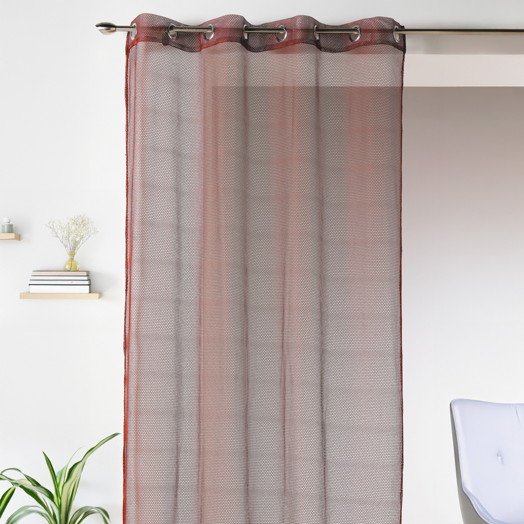 Voilage uni en maille filet — vue 5