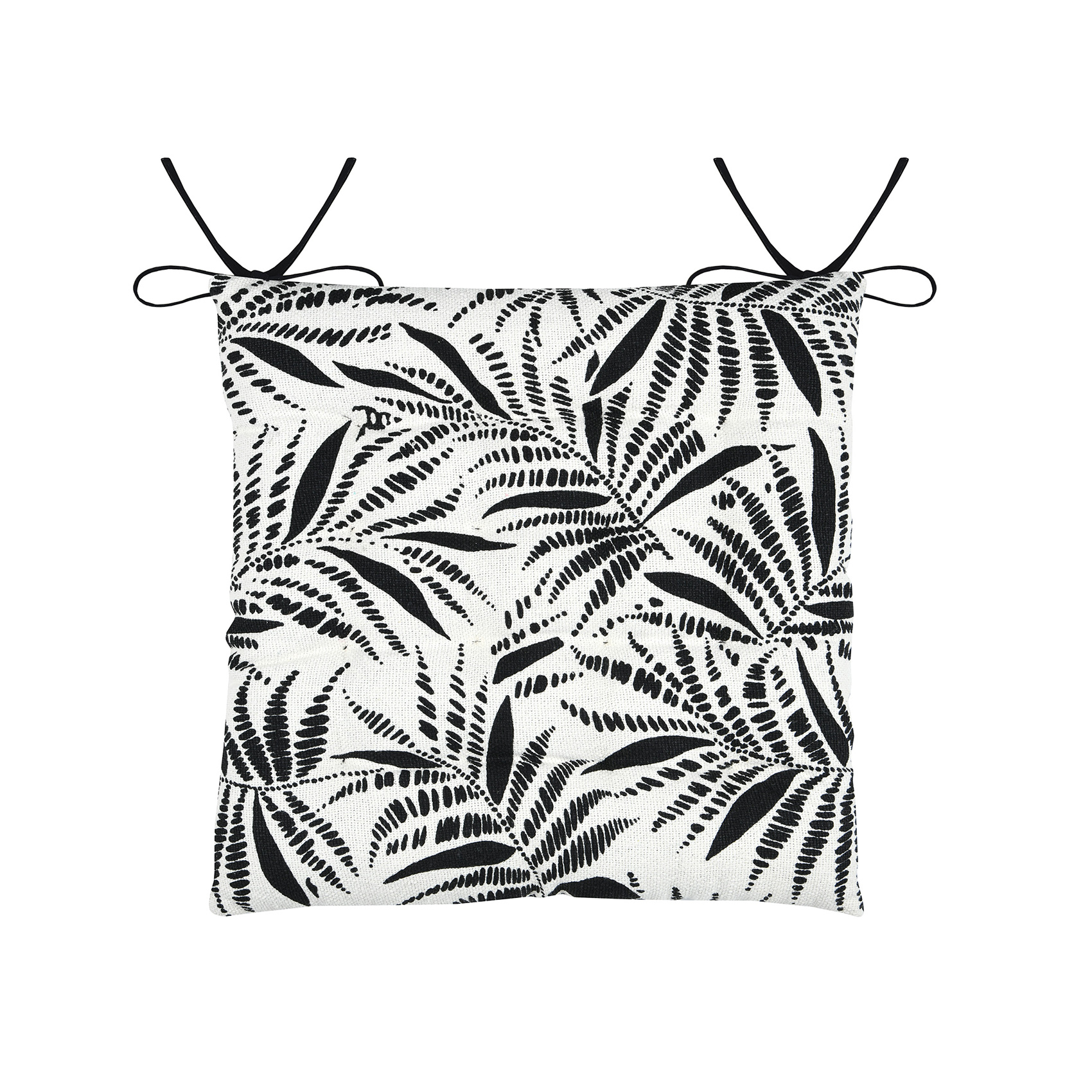 Galette de chaise carrée feuillage tropical en coton — vue 4