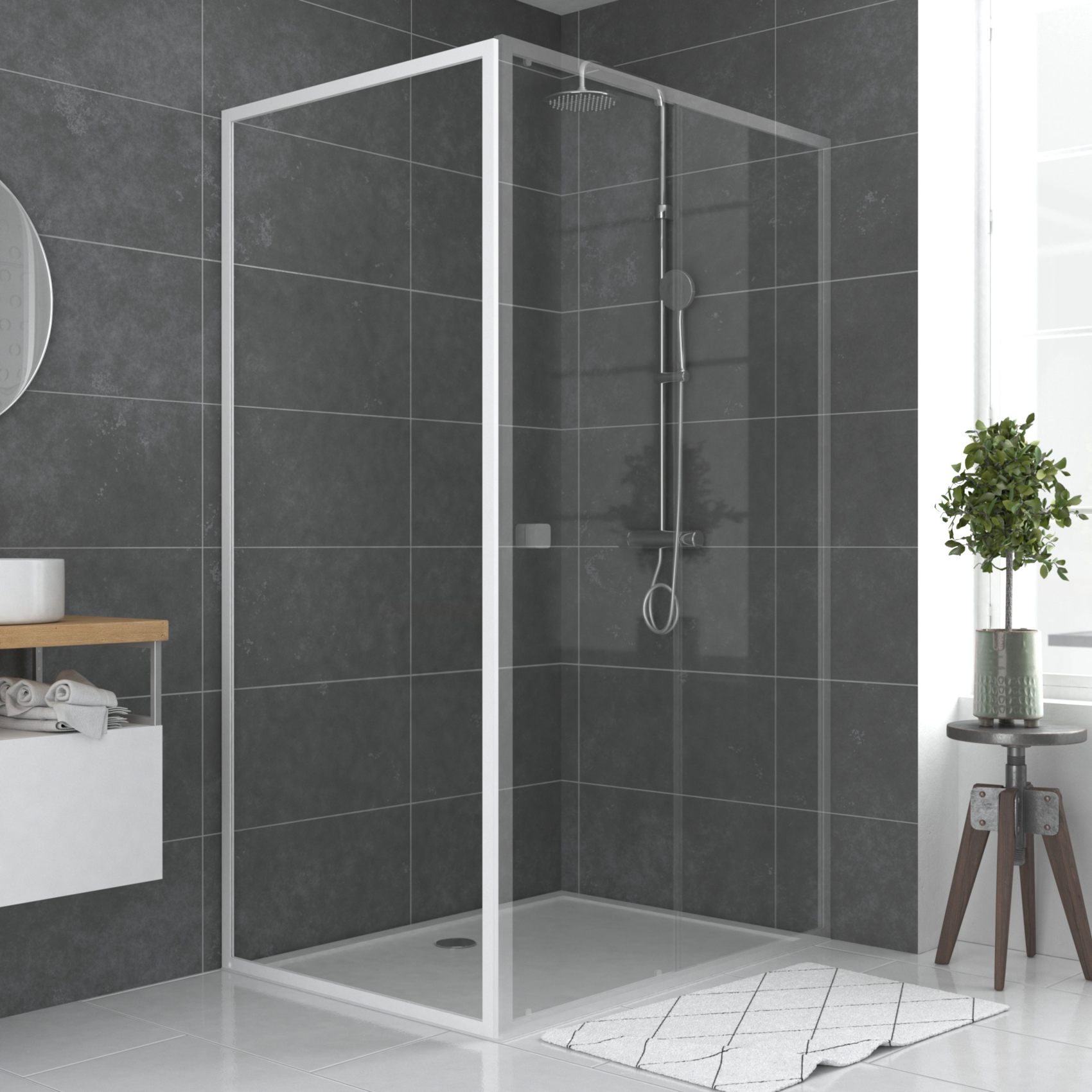 Paroi de retour pour douche en verre trempé — vue 6