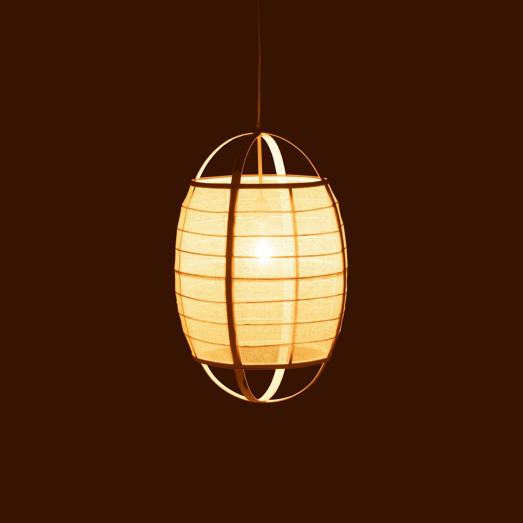 Suspension luminaire en lin et bambou — vue 5
