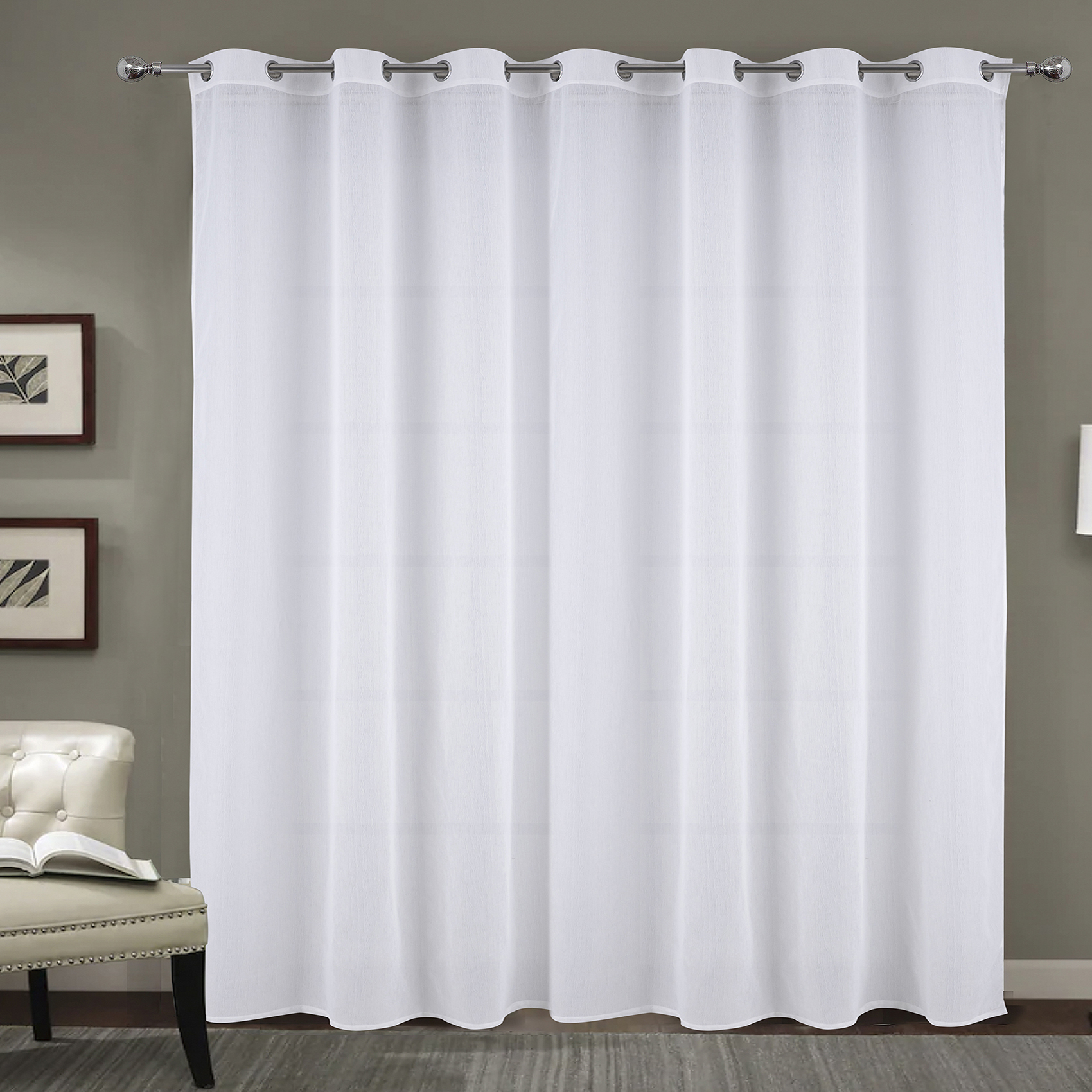 Voilage à oeillets tissé avec relief effet froissé — vue 5