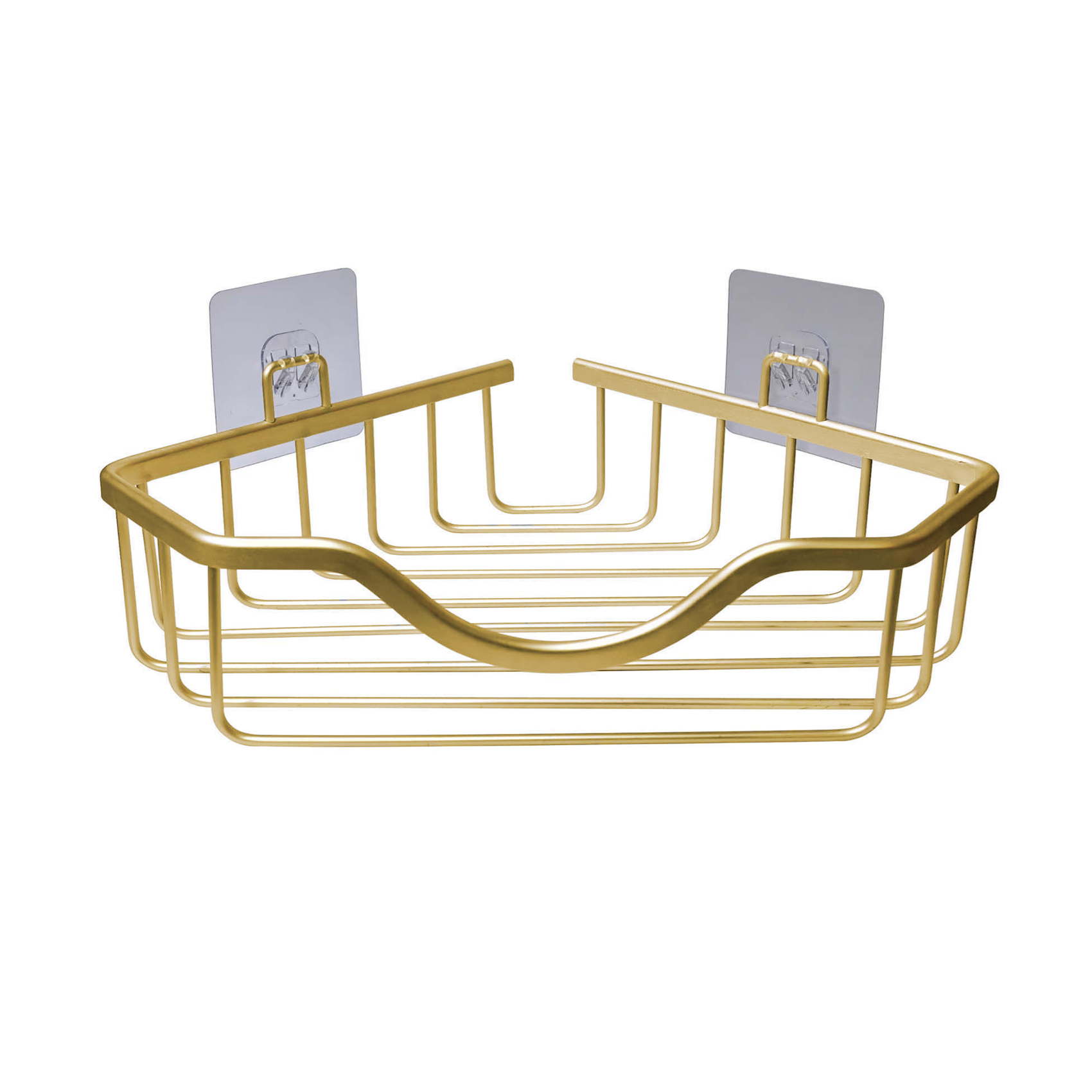 Panier de douche d'angle adhésif en aluminium sans perçage