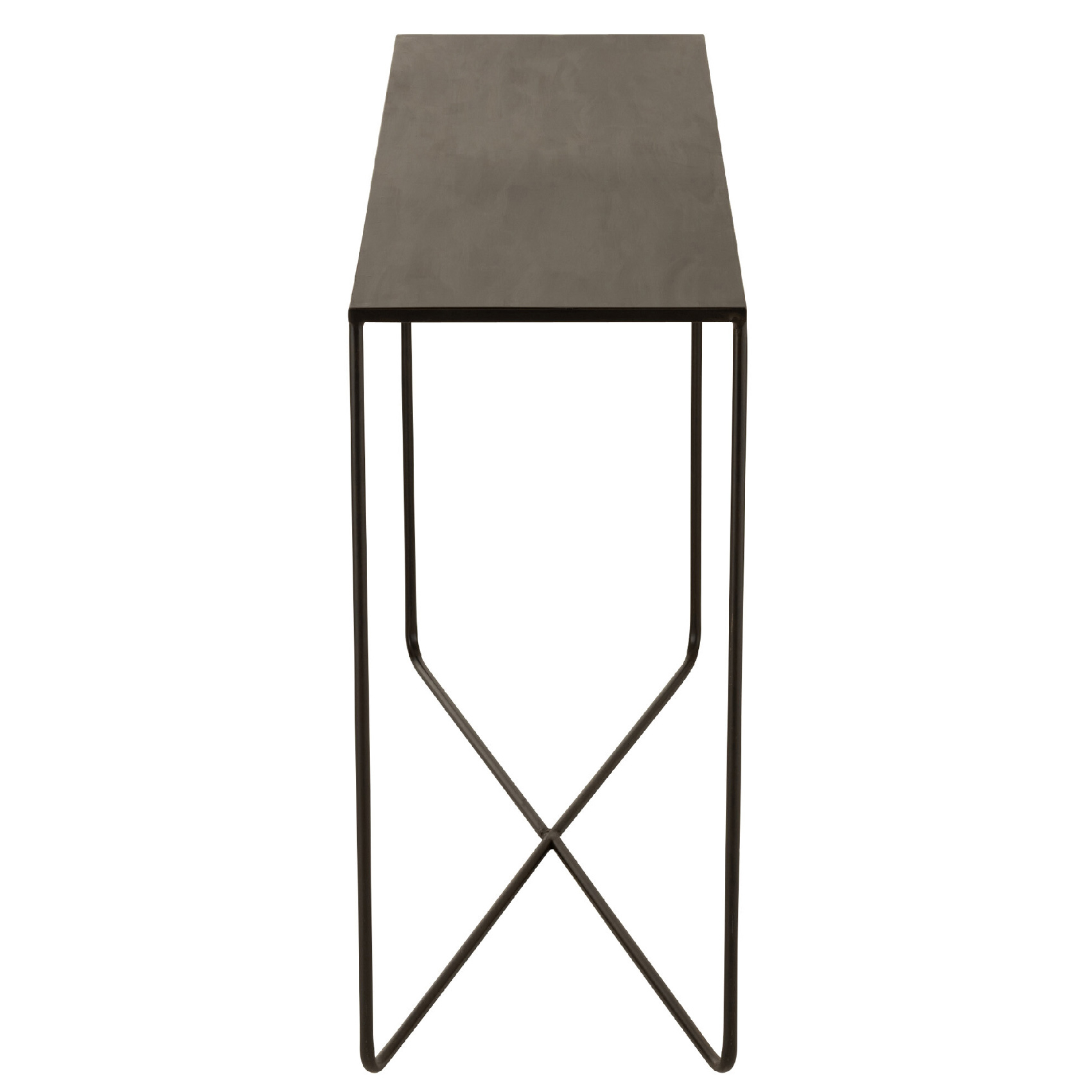 Console rectangulaire en métal avec pied en croix — vue 3