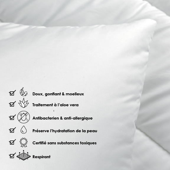 Oreiller respirant moelleux premium avec traitement anti-acarien — vue 6
