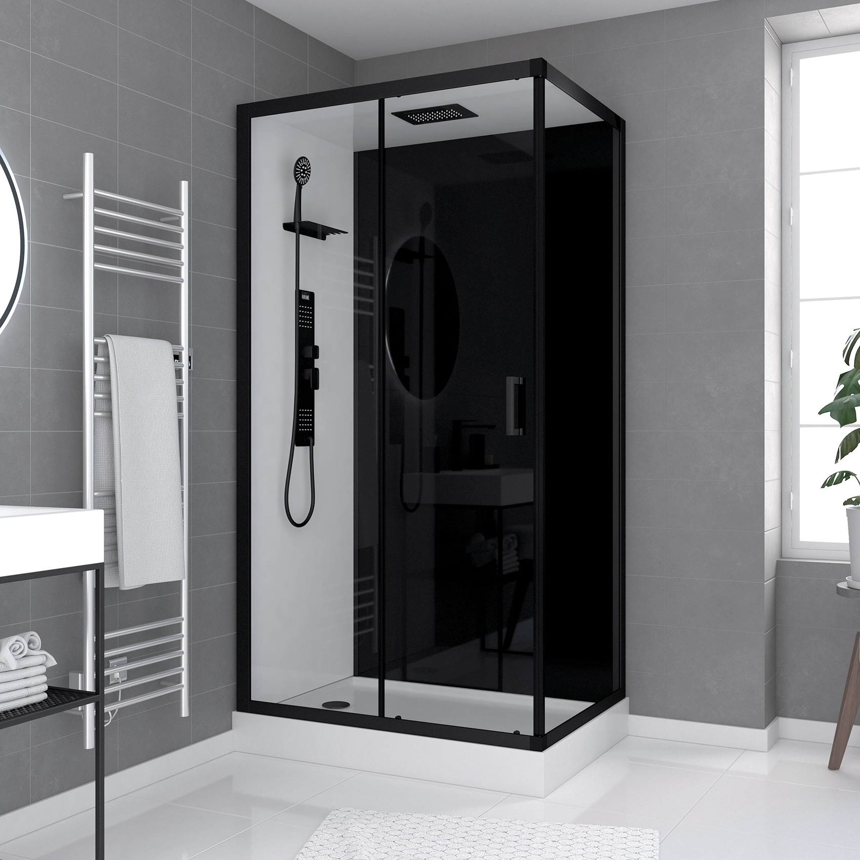 Cabine de douche rectangulaire style industrielle — vue 6