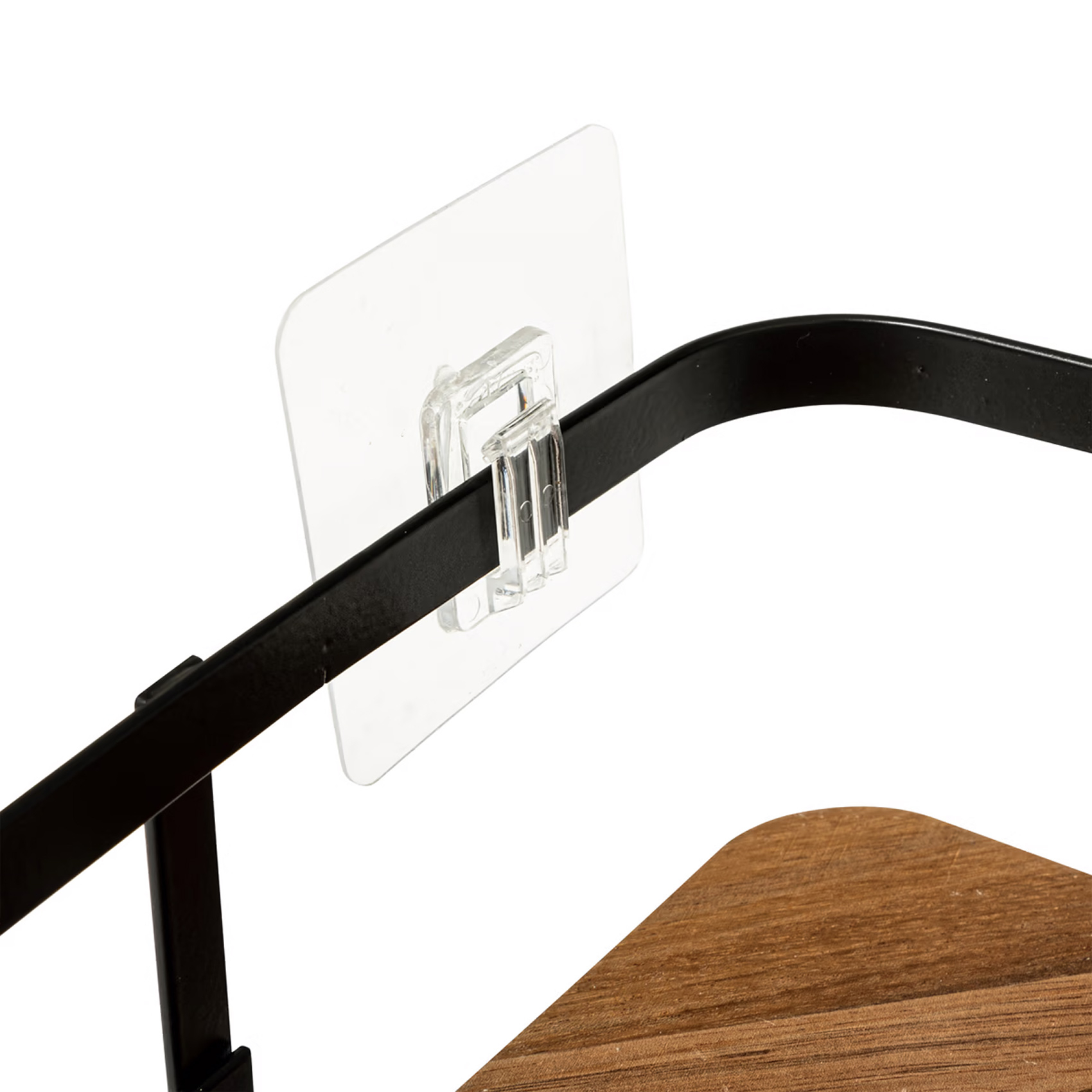 Etagère de douche d'angle sans perçage en bois — vue 4