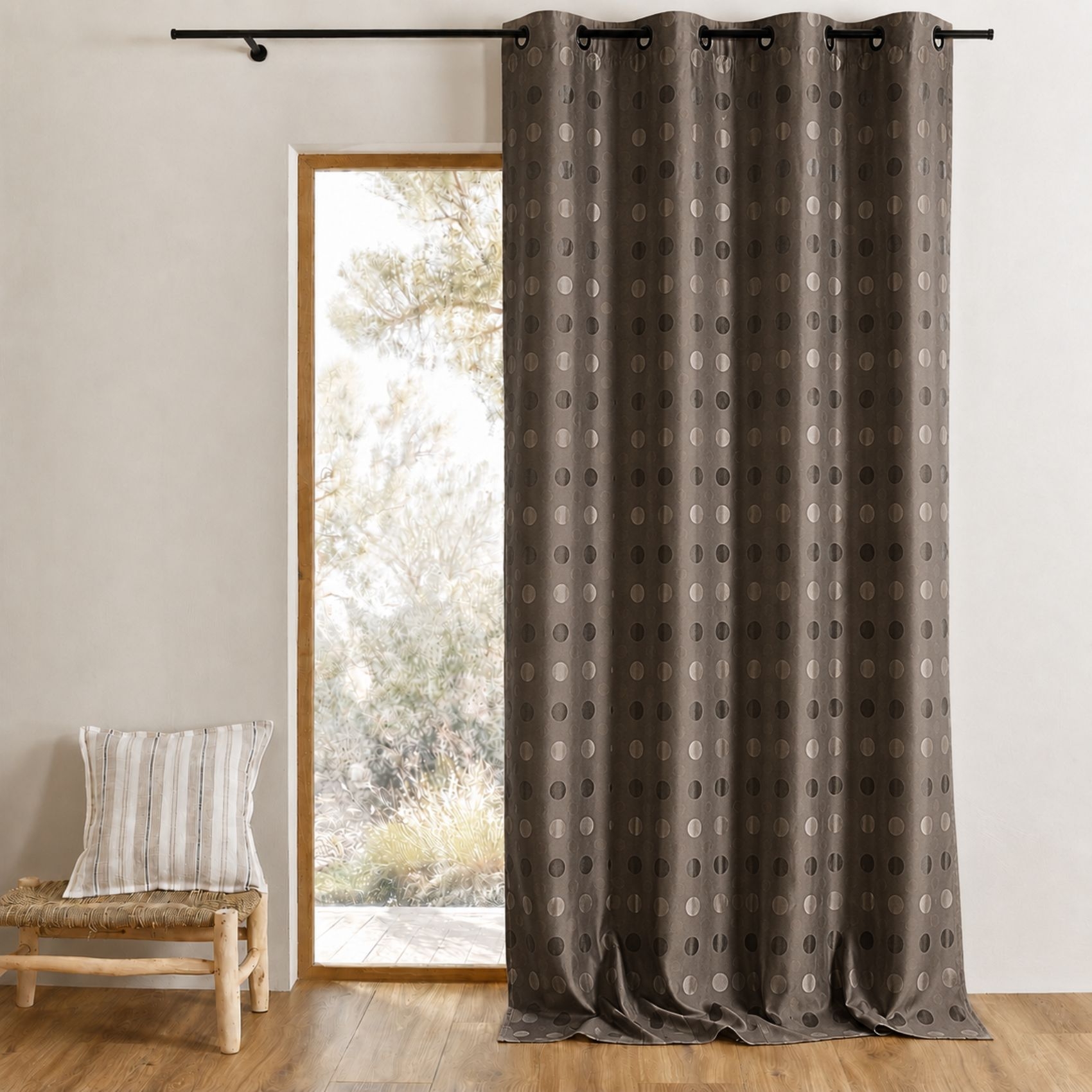 Rideau d'ameublement en jacquard pois bimbo