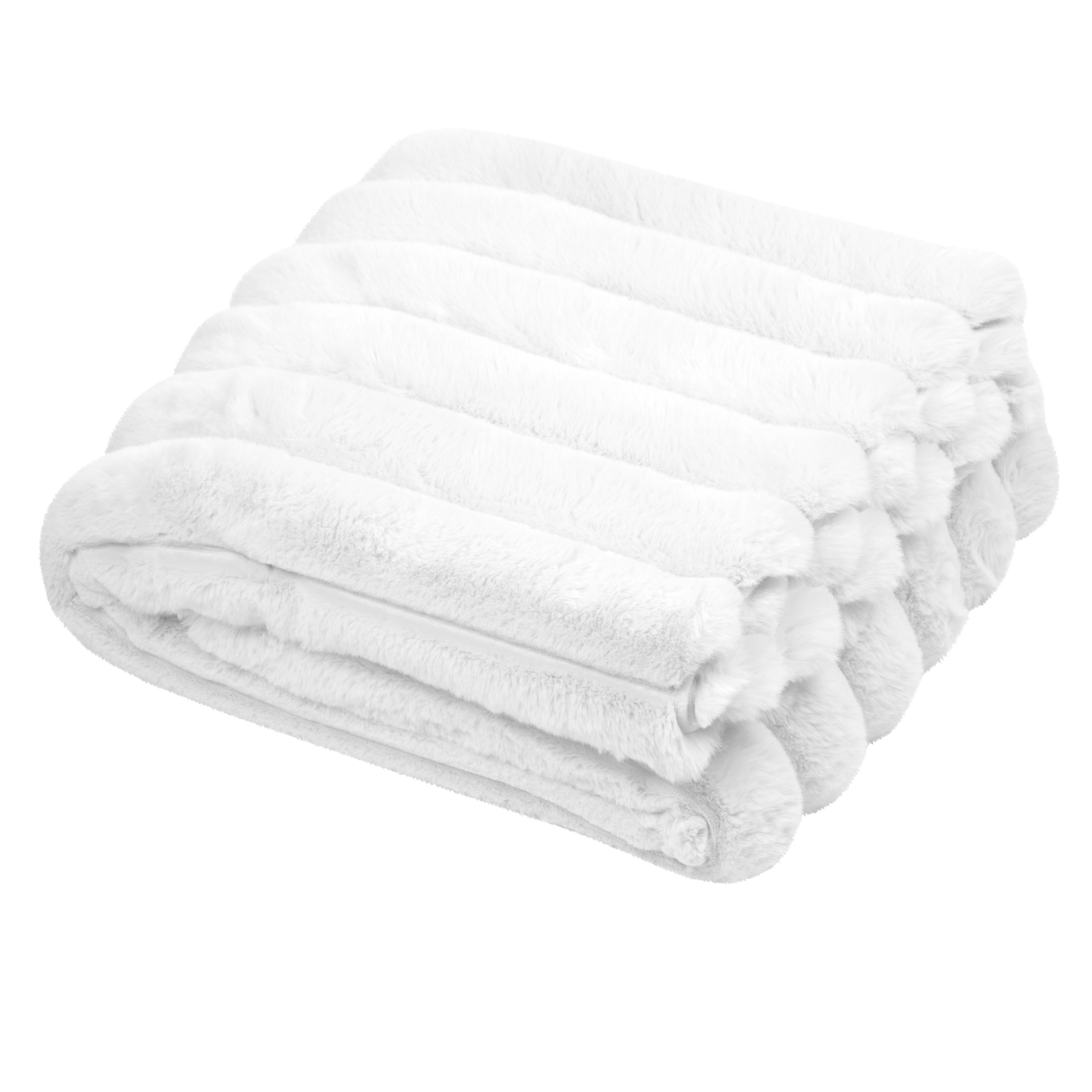 Plaid en fausse fourrure ultra douce à bandes — vue 4